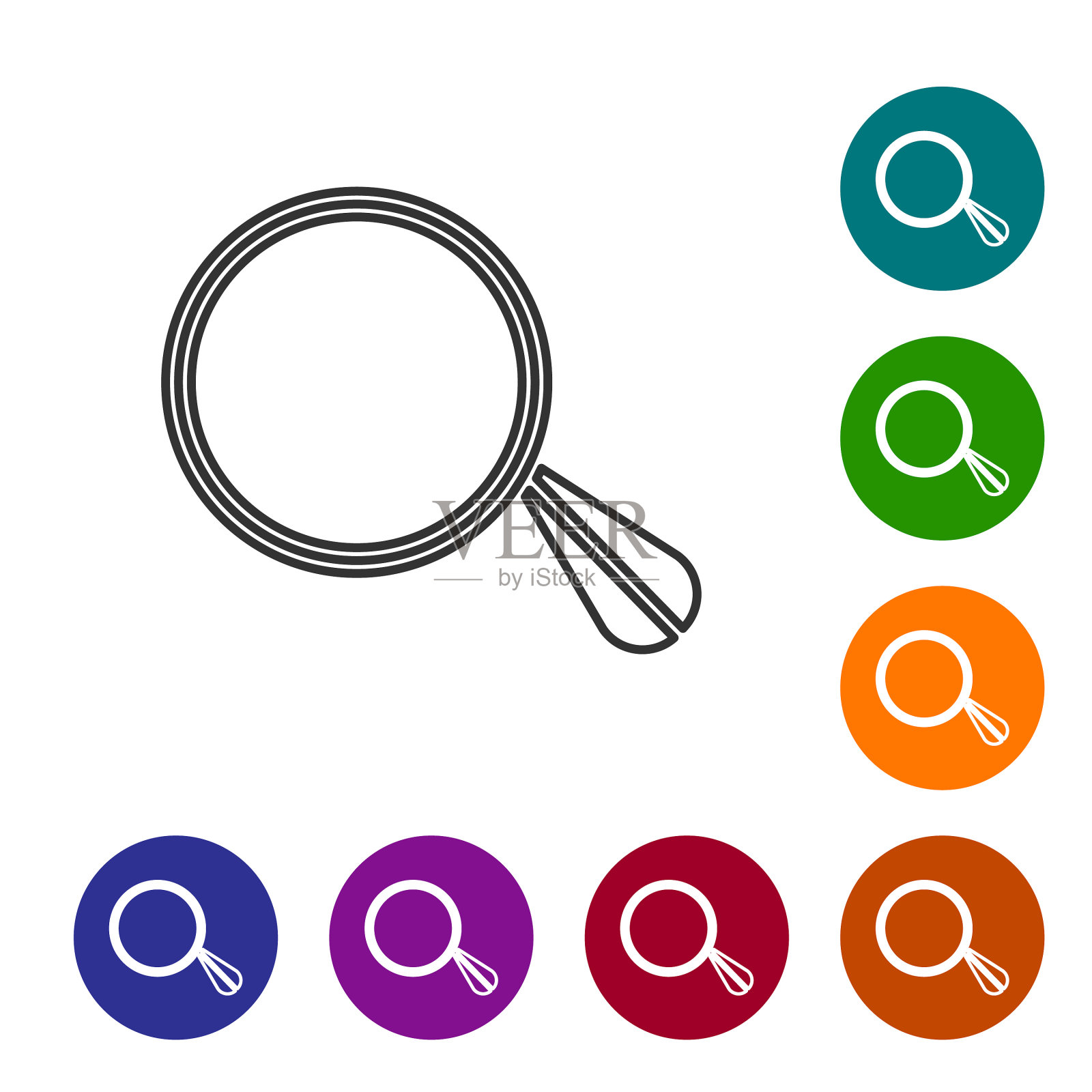 灰色线车镜图标孤立在白色插画图片素材