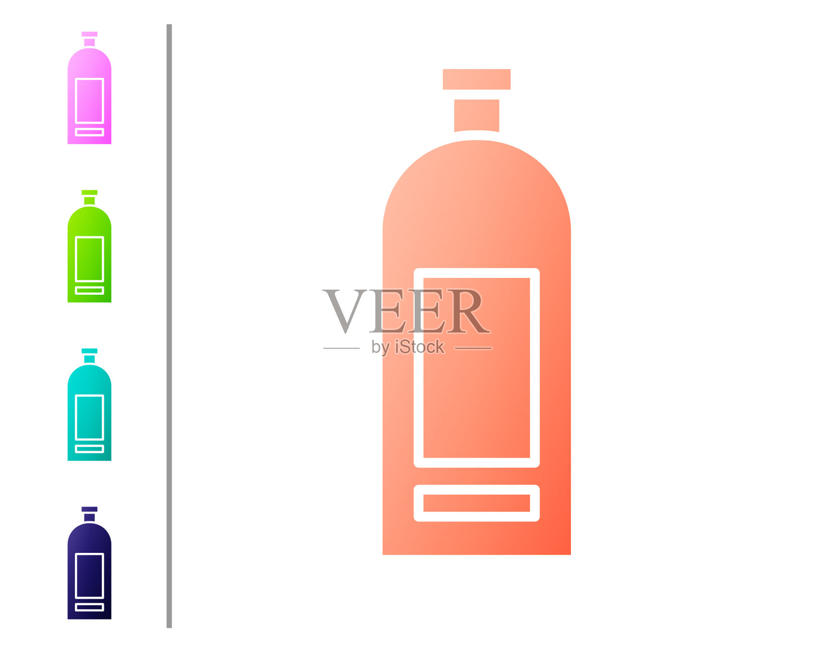 珊瑚瓶洗发水图标孤立在白色插画图片素材