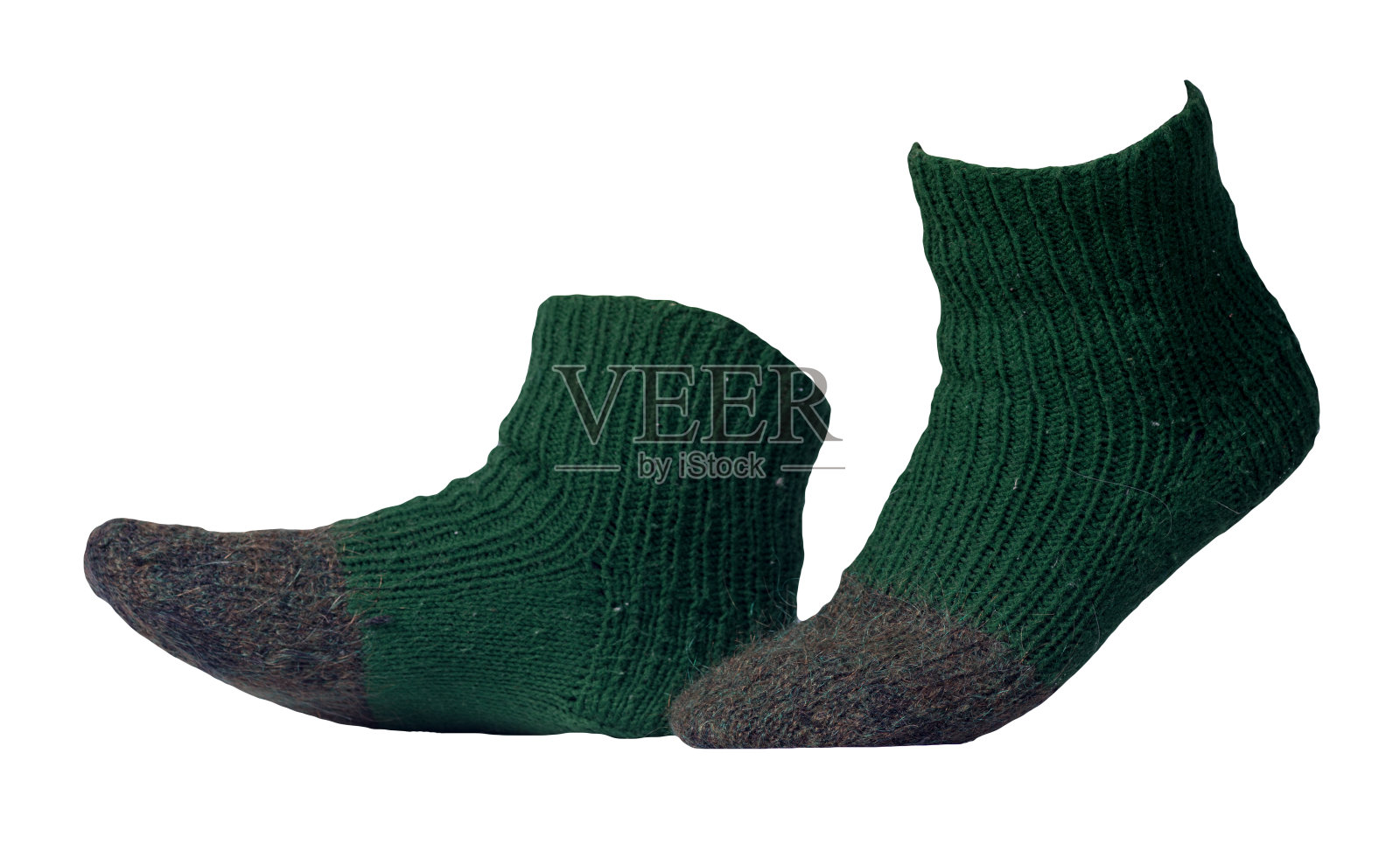 孤立在白色背景上的羊毛袜。照片摄影图片