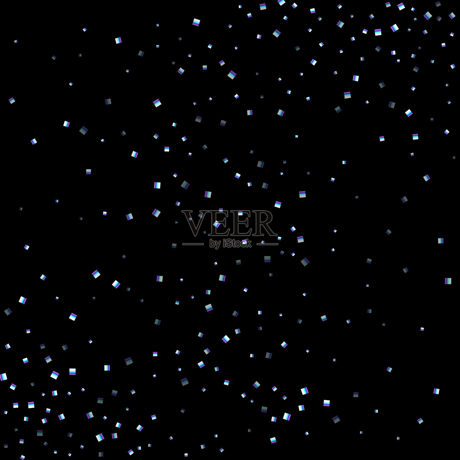 彩虹，彩虹矩形，闪亮的五彩纸屑。插画图片素材