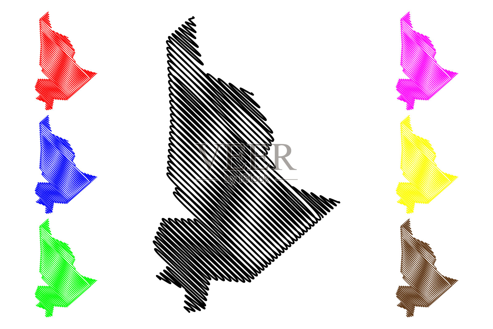 普兰斯·威廉姆斯区地图插画图片素材