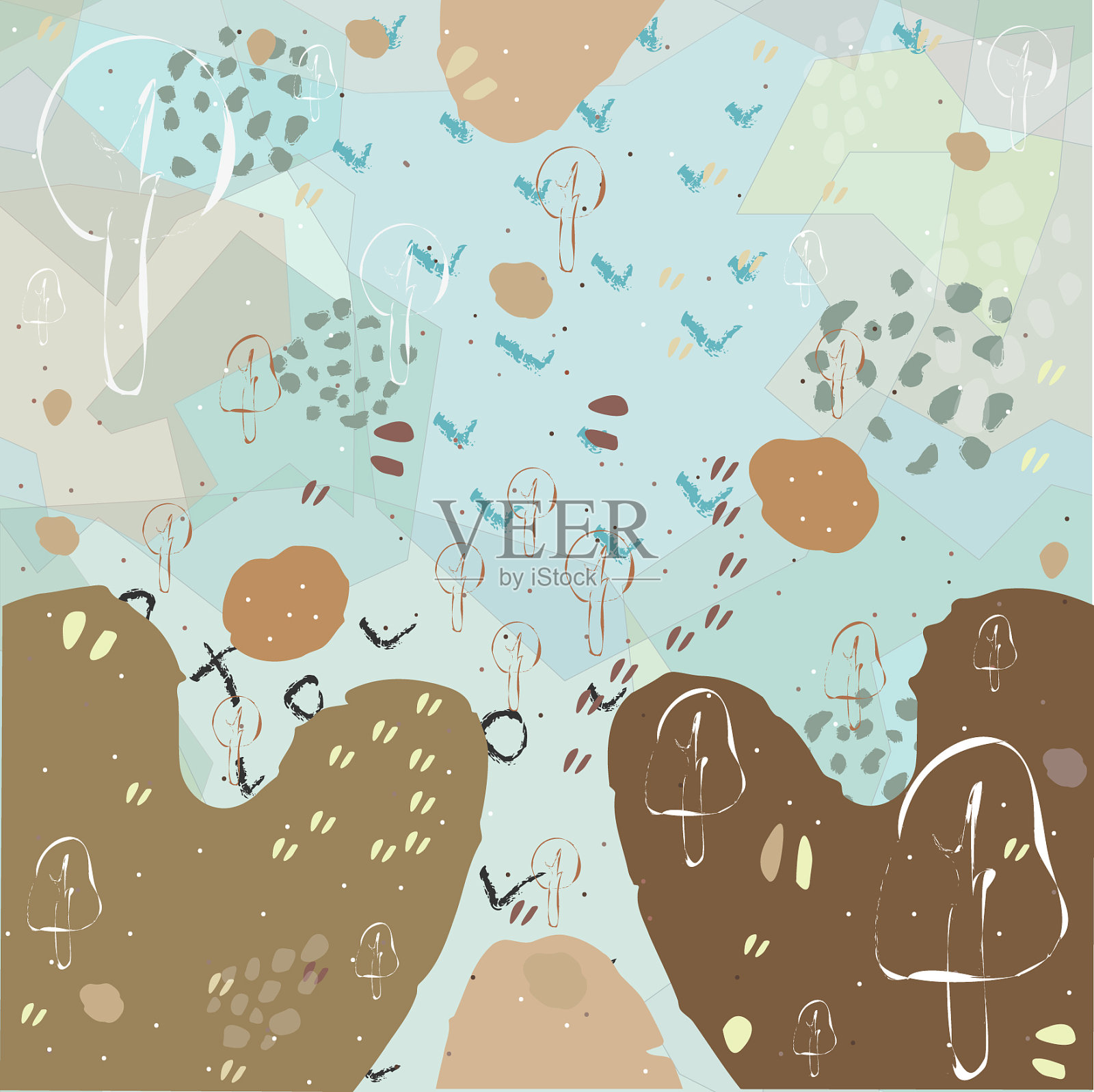 可爱的斯堪的纳维亚terracotta图案在现代插画图片素材