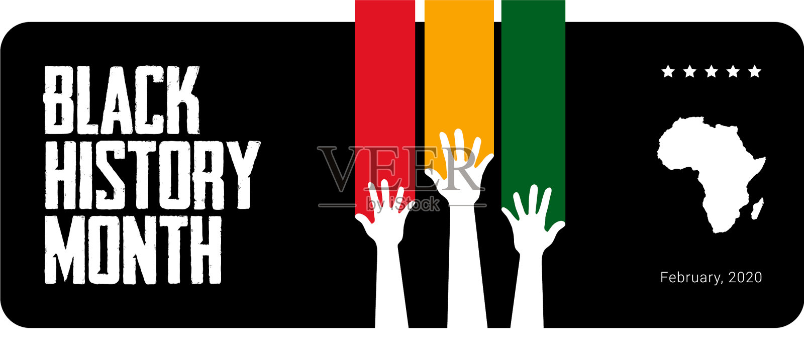 黑色历史月象征着红黄绿插画图片素材