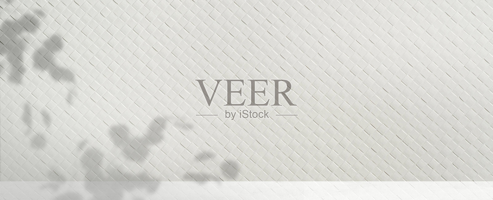 空房间与白色的墙壁阴影灯覆盖照片摄影图片