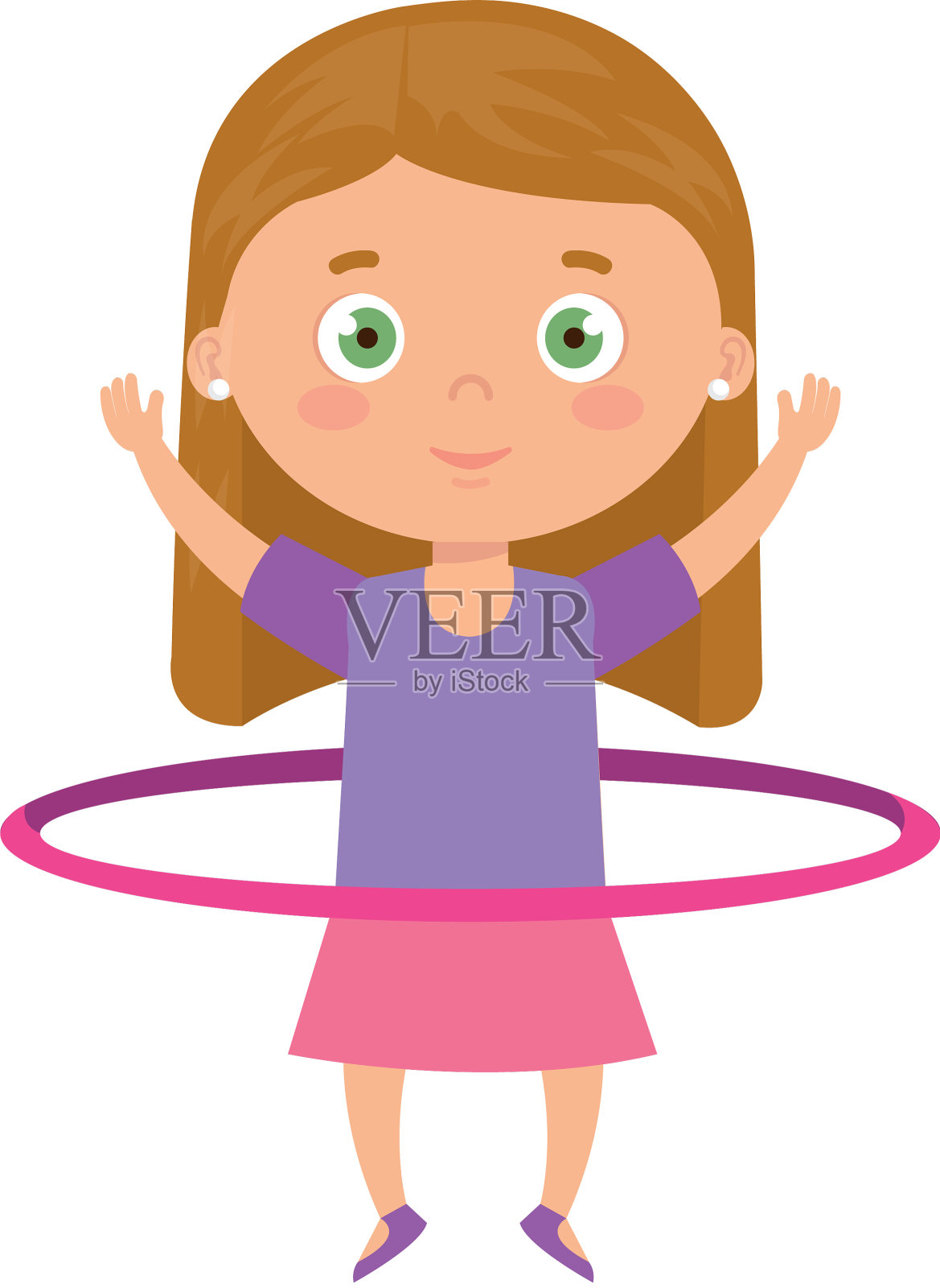 可爱的小女孩独玩草裙舞设计元素图片