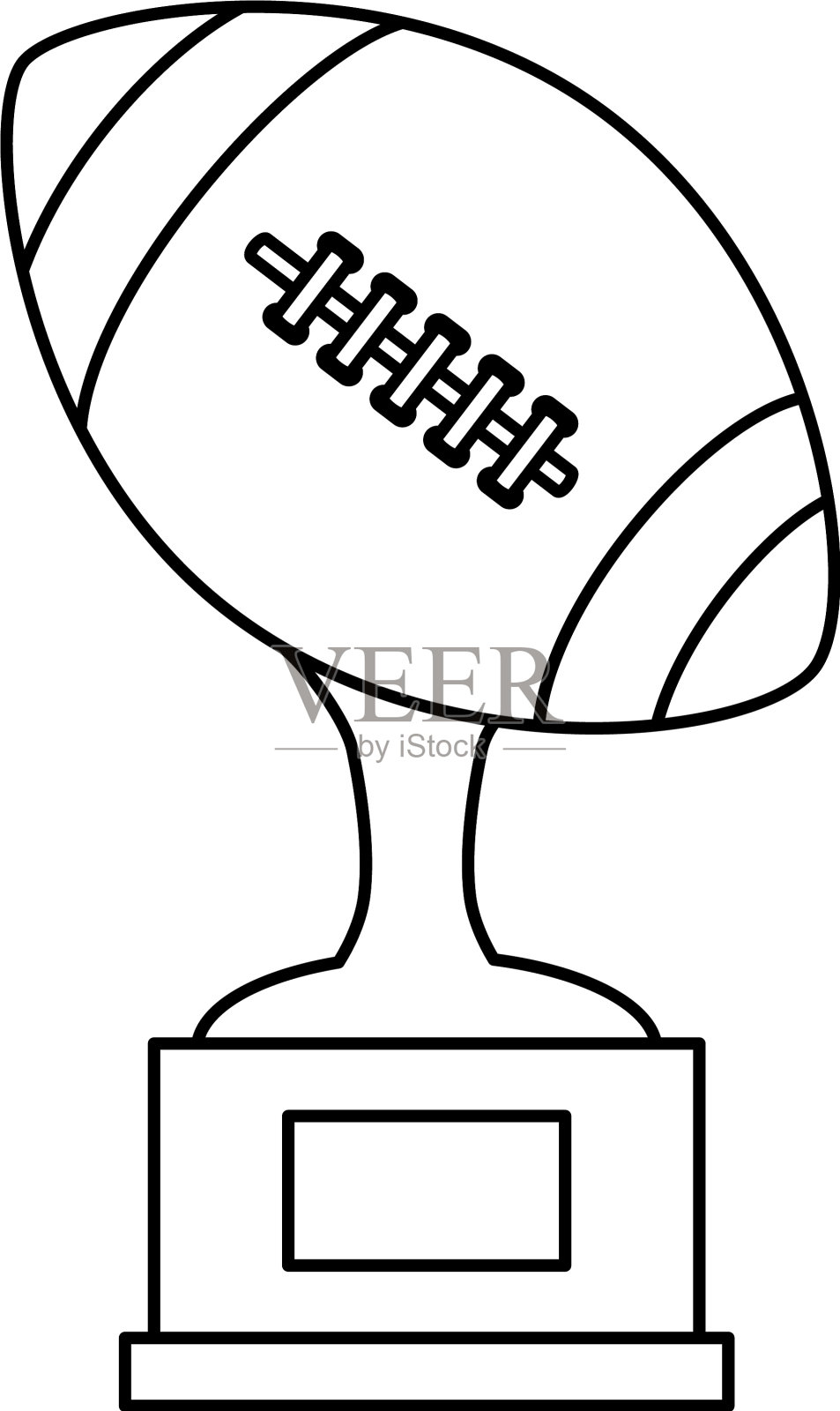美式足球奖杯孤立的图标设计元素图片