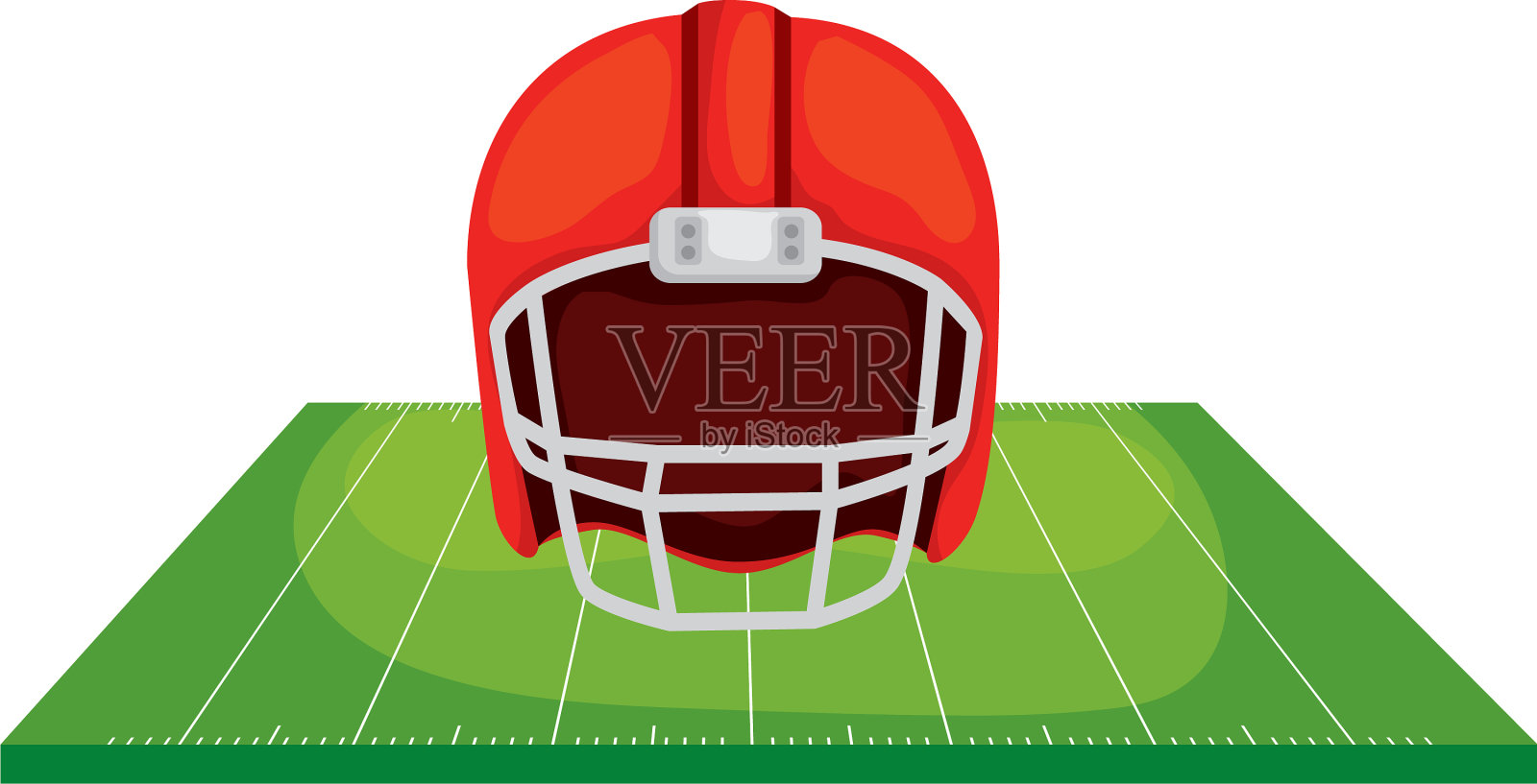 球场和美式橄榄球头盔孤立的图标设计元素图片