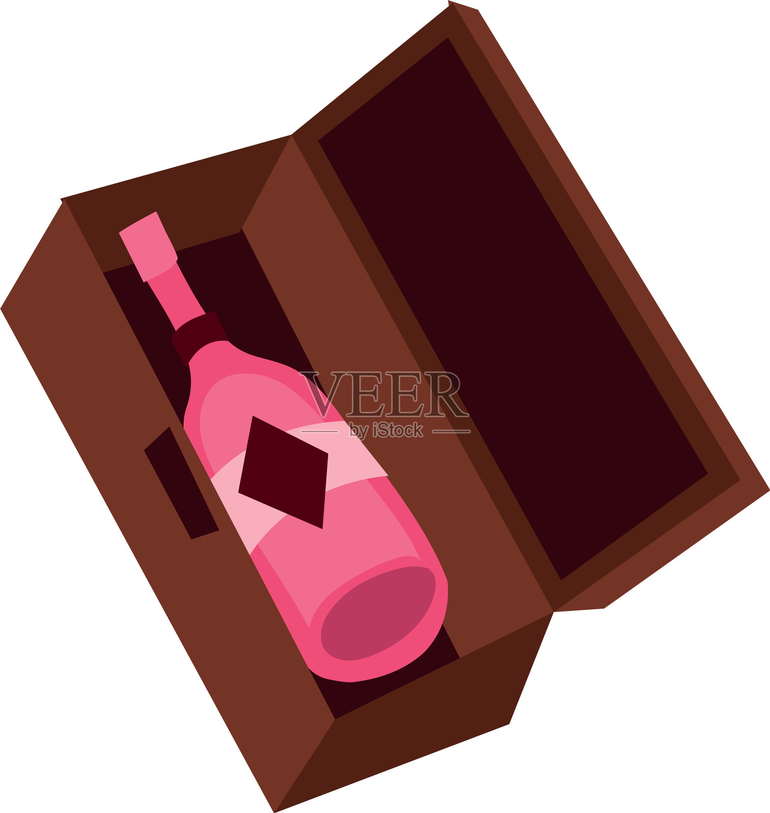 酒瓶喝在盒子包装设计元素图片