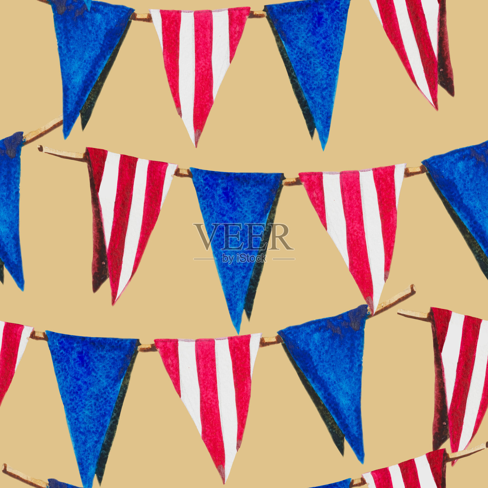 旗帜图案就像是独立日的节日装饰插画图片素材