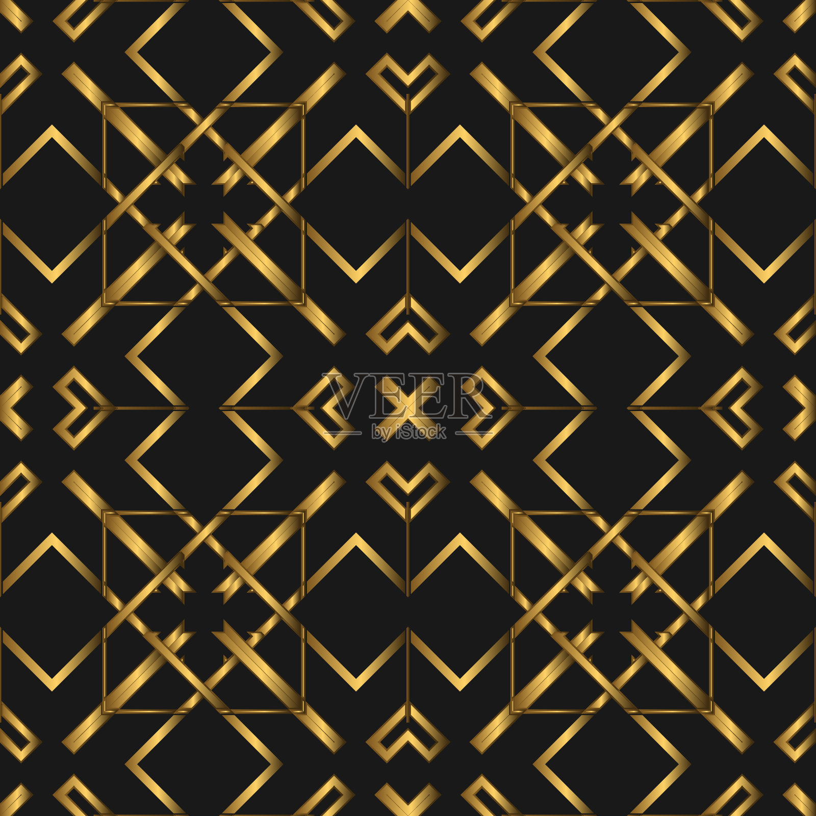 金色豪华无缝图案插画图片素材