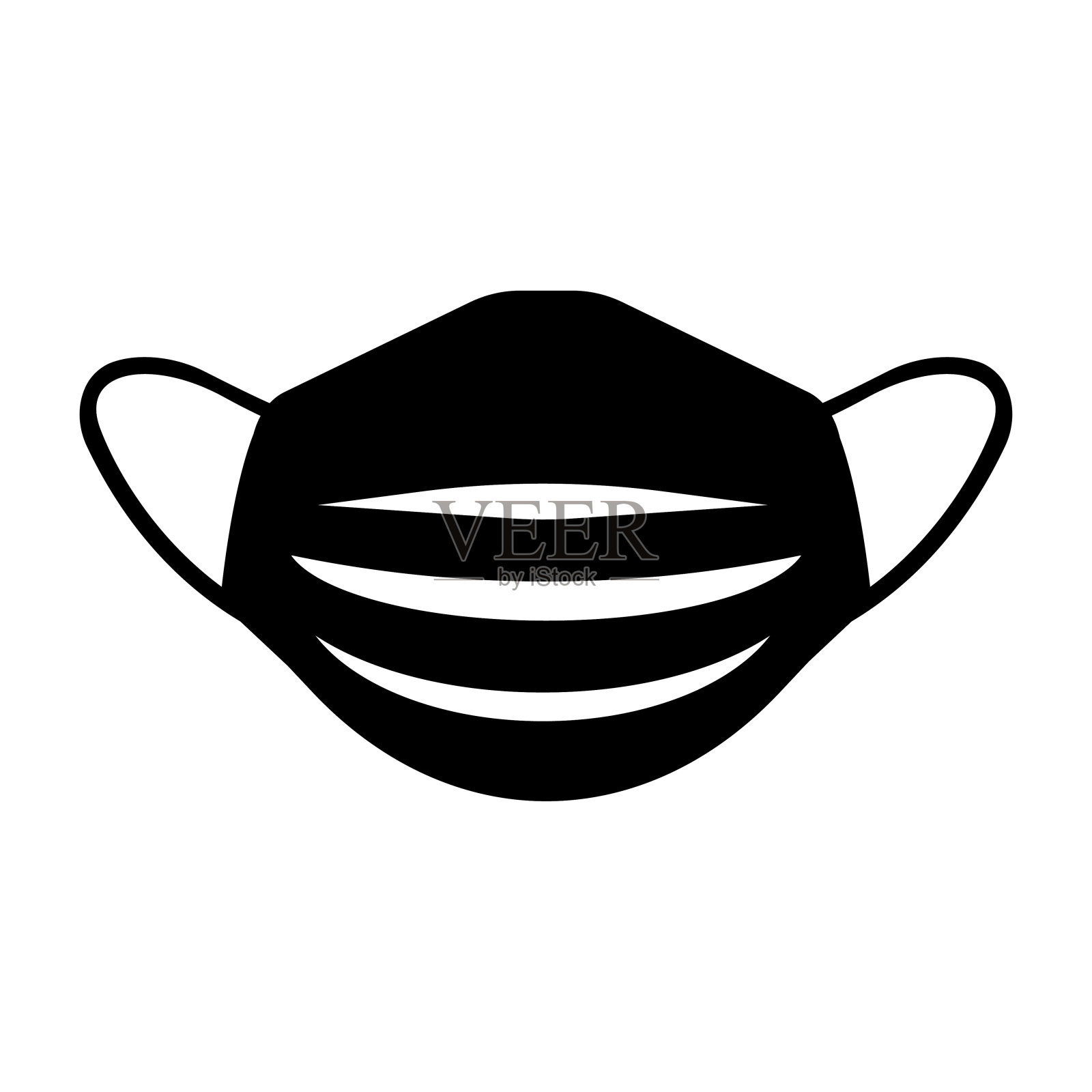 防护面罩隔离在白色背景上。冠状病毒Covid-19保护。逼真的医用防护口罩。矢量插图。每股收益10插画图片素材