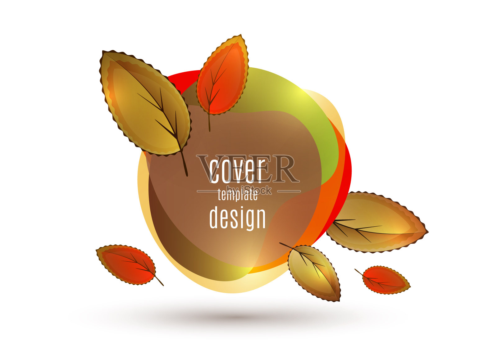 几何液体形状的叶子。明亮的颜色梯度。页面，博客，展示的布局。矢量图设计模板素材