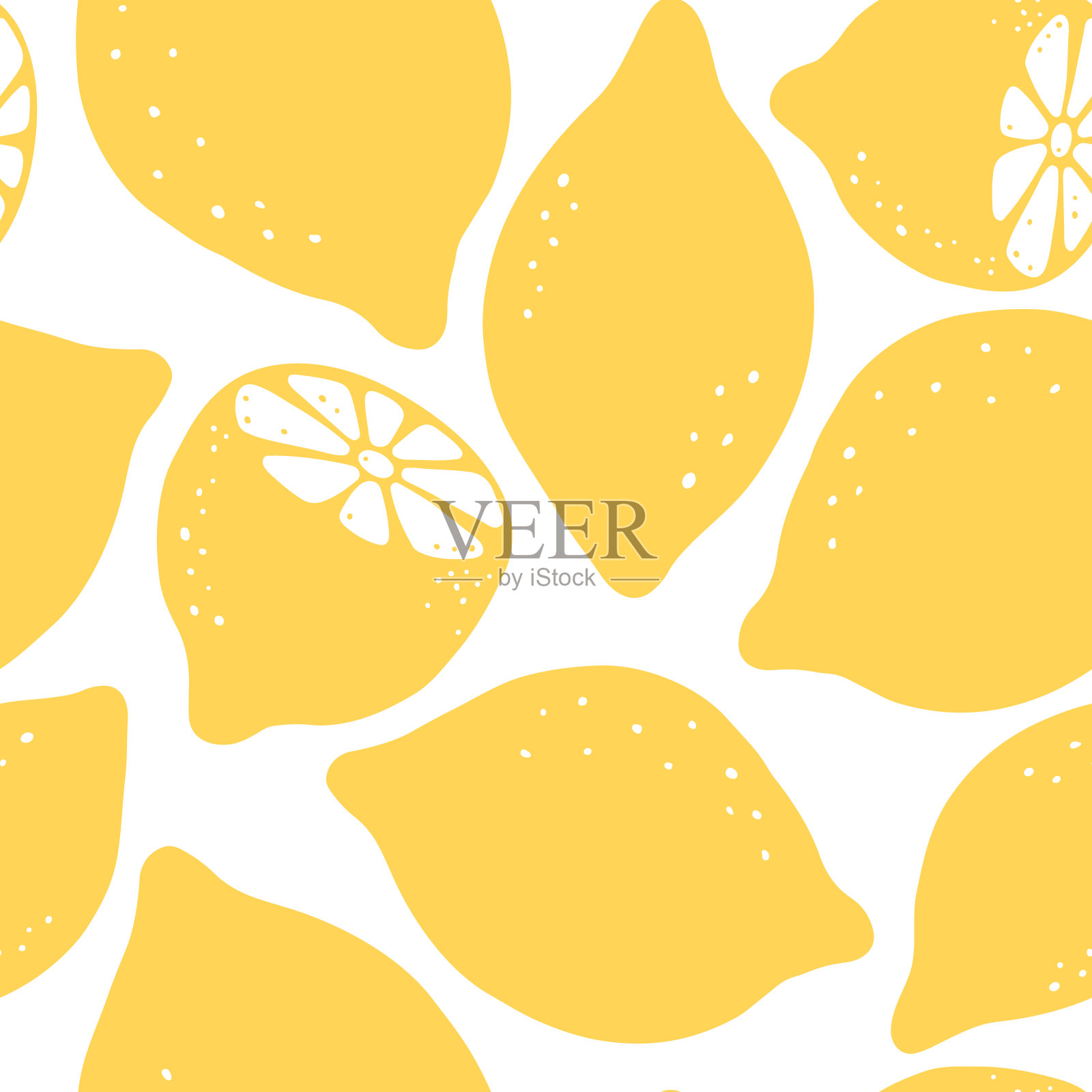 柠檬无缝模式插画图片素材