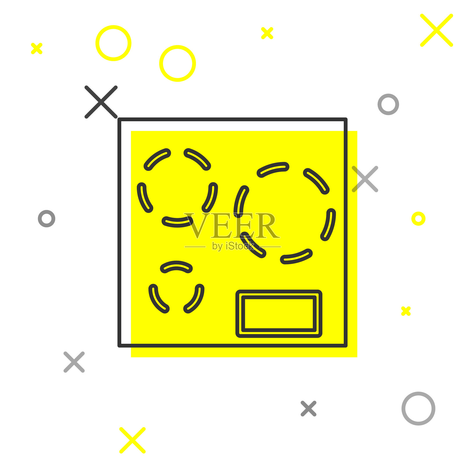 灰色线电炉图标孤立在白色图标素材