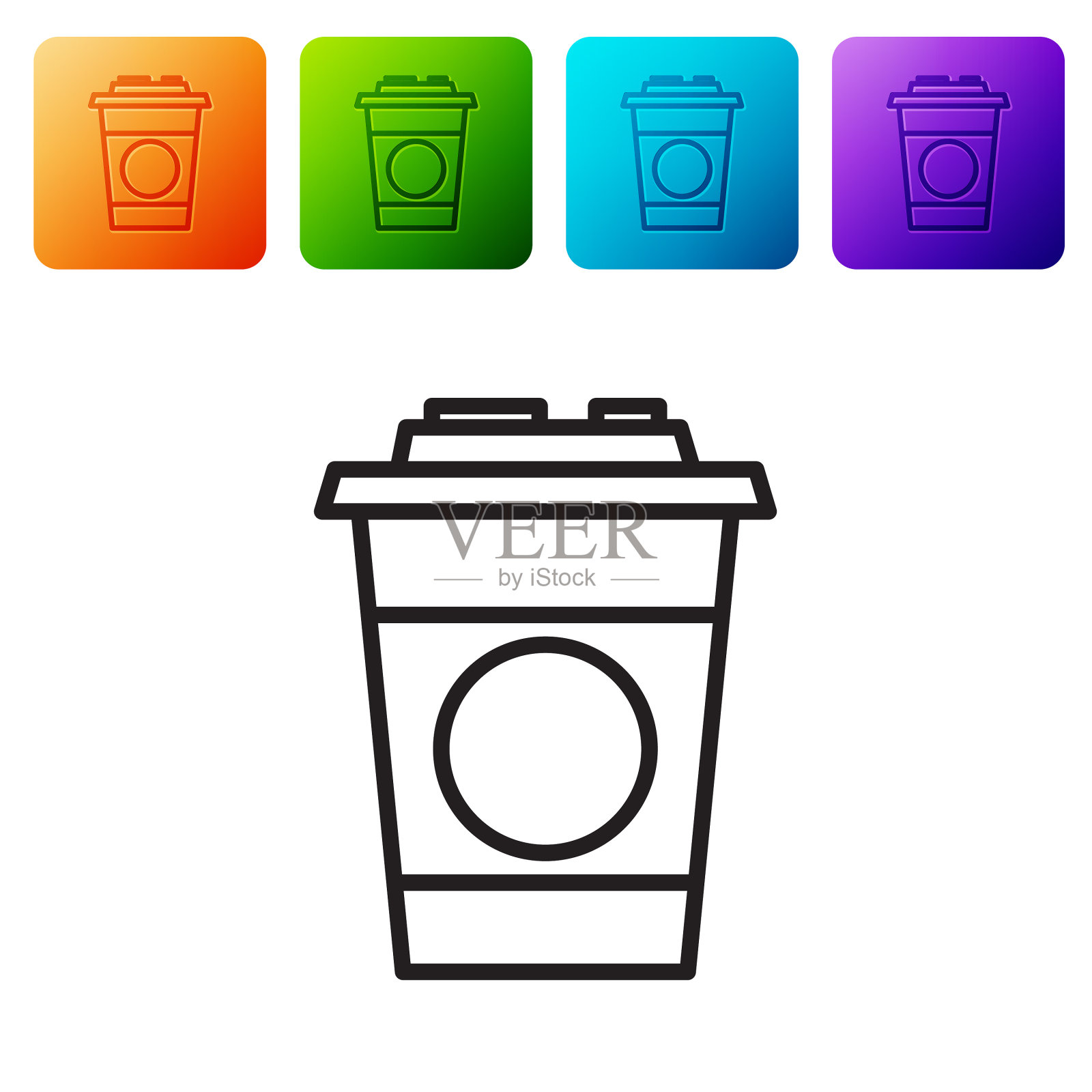 黑线纸玻璃图标孤立在白色插画图片素材