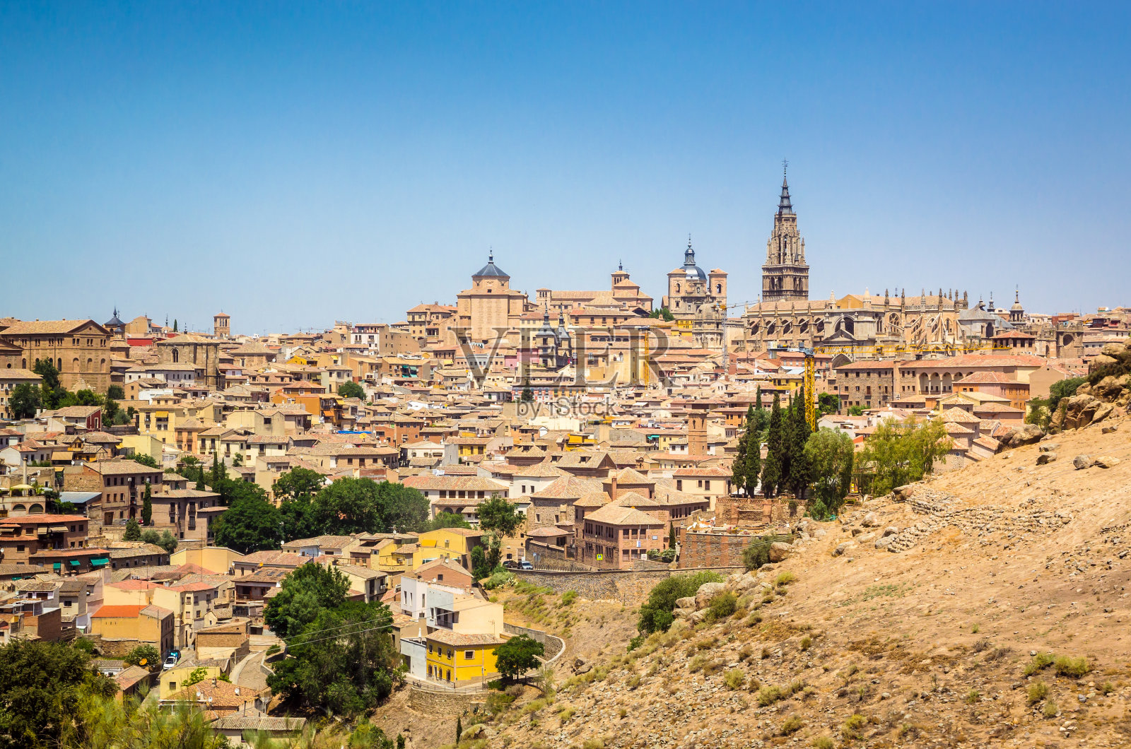 西班牙托莱多市历史中心全景照片摄影图片