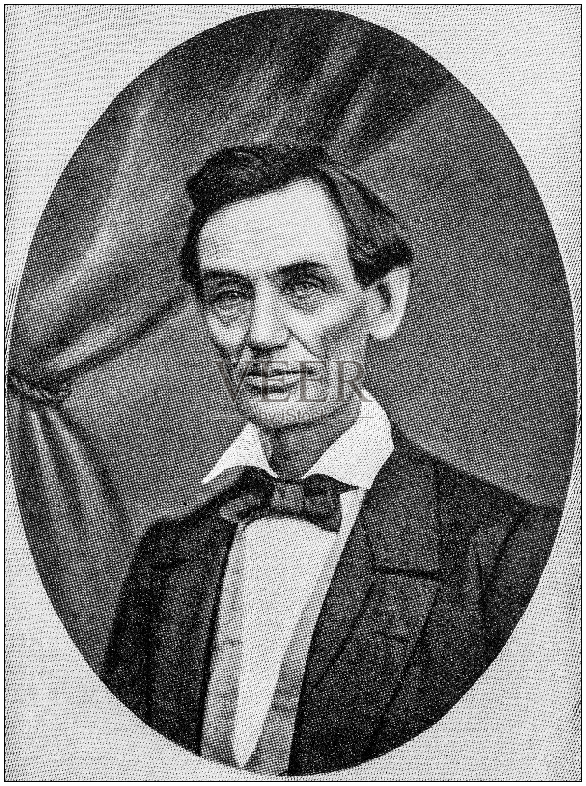 亚伯拉罕·林肯早期生活的古董照片:肖像照片摄影图片