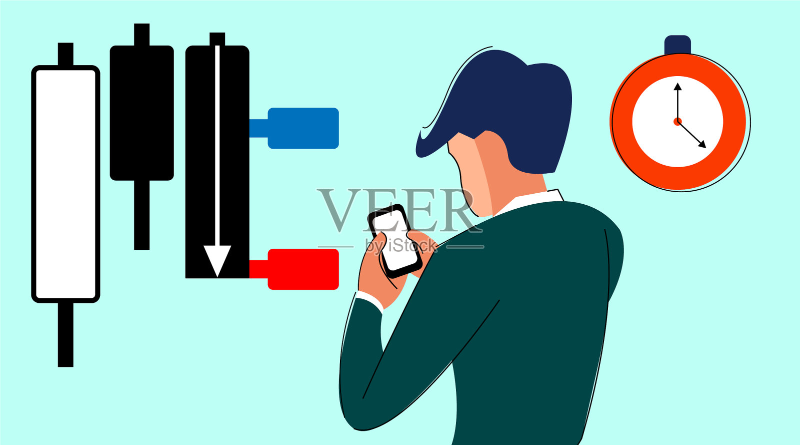 股票市场参与者插画图片素材