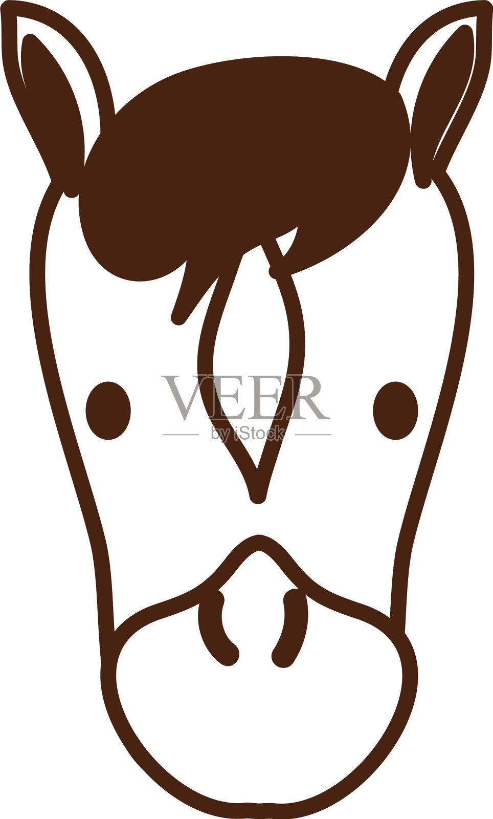 可爱的马农场动物角色设计元素图片