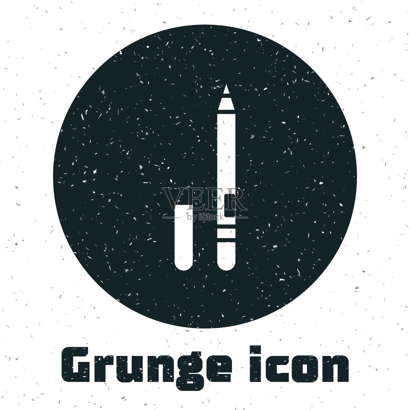 Grunge眼线眉图标孤立在白色插画图片素材