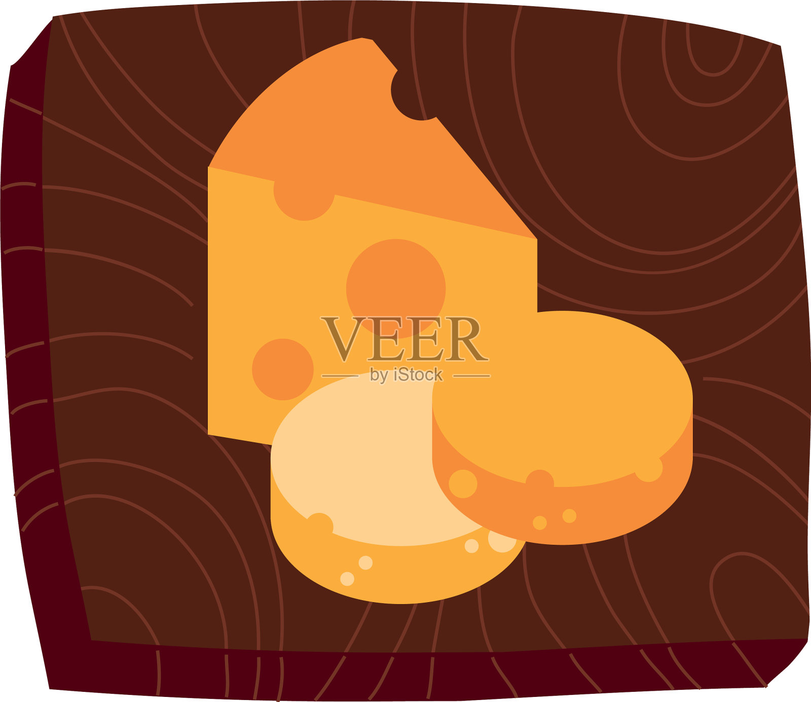 美味的奶酪板和面包图标设计元素图片