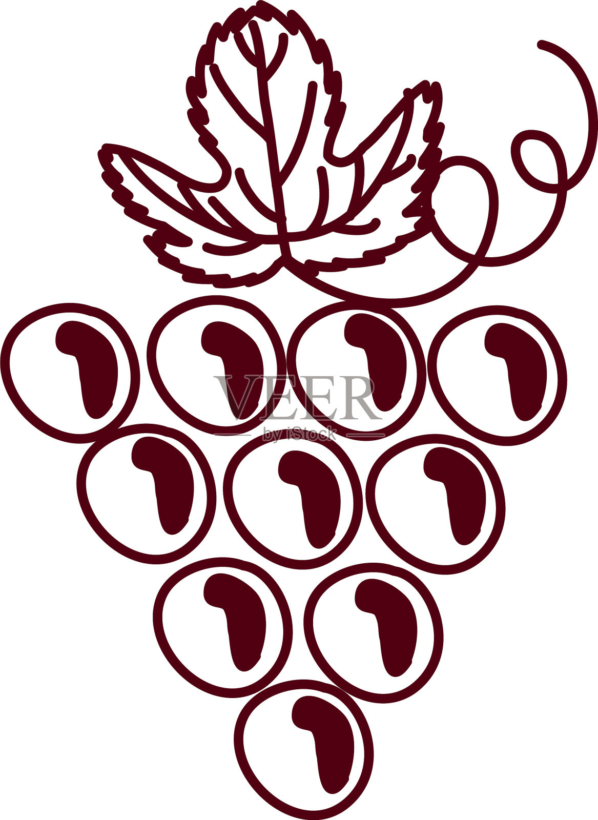 葡萄是鲜果孤立的标志设计元素图片