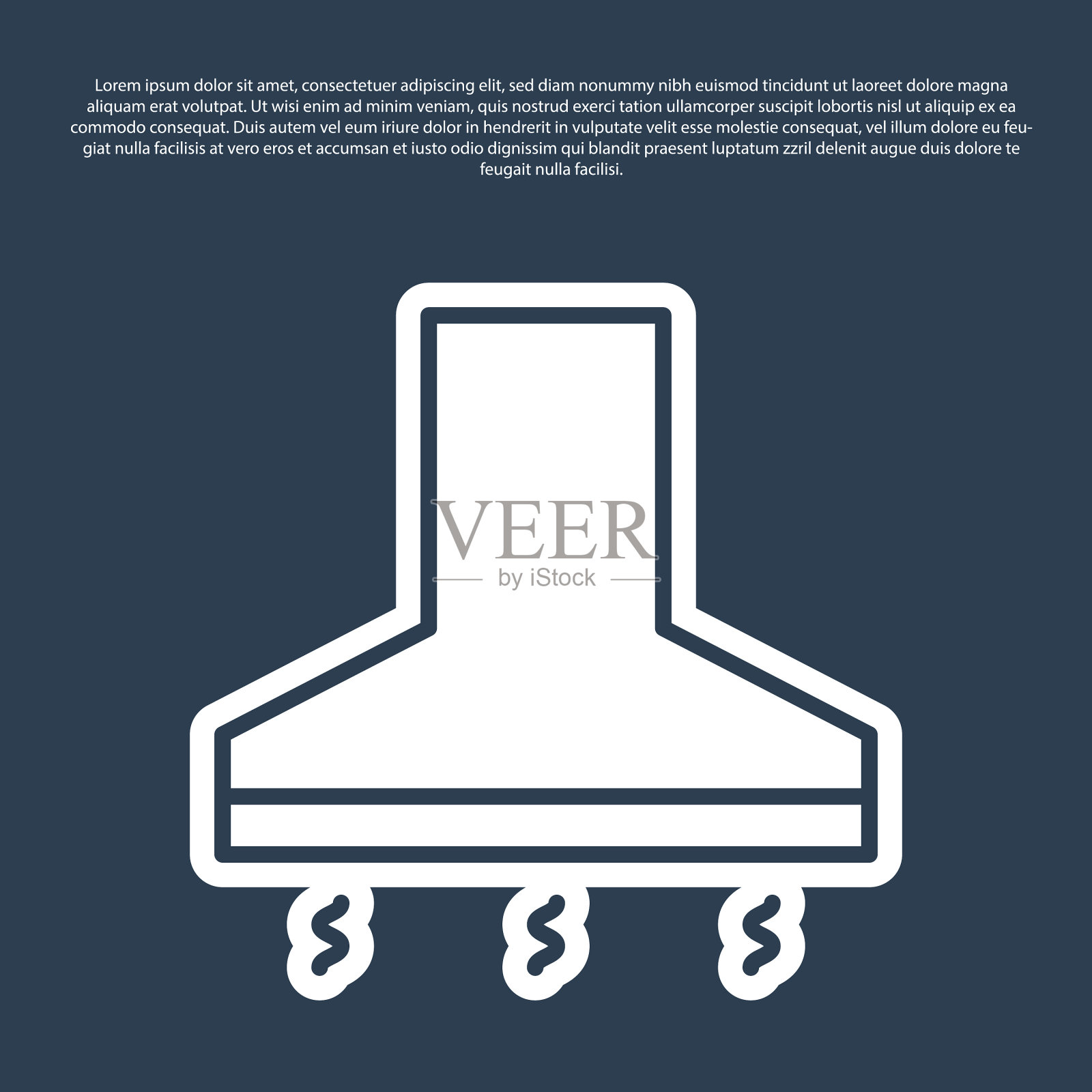 蓝线厨房排气扇图标隔离插画图片素材