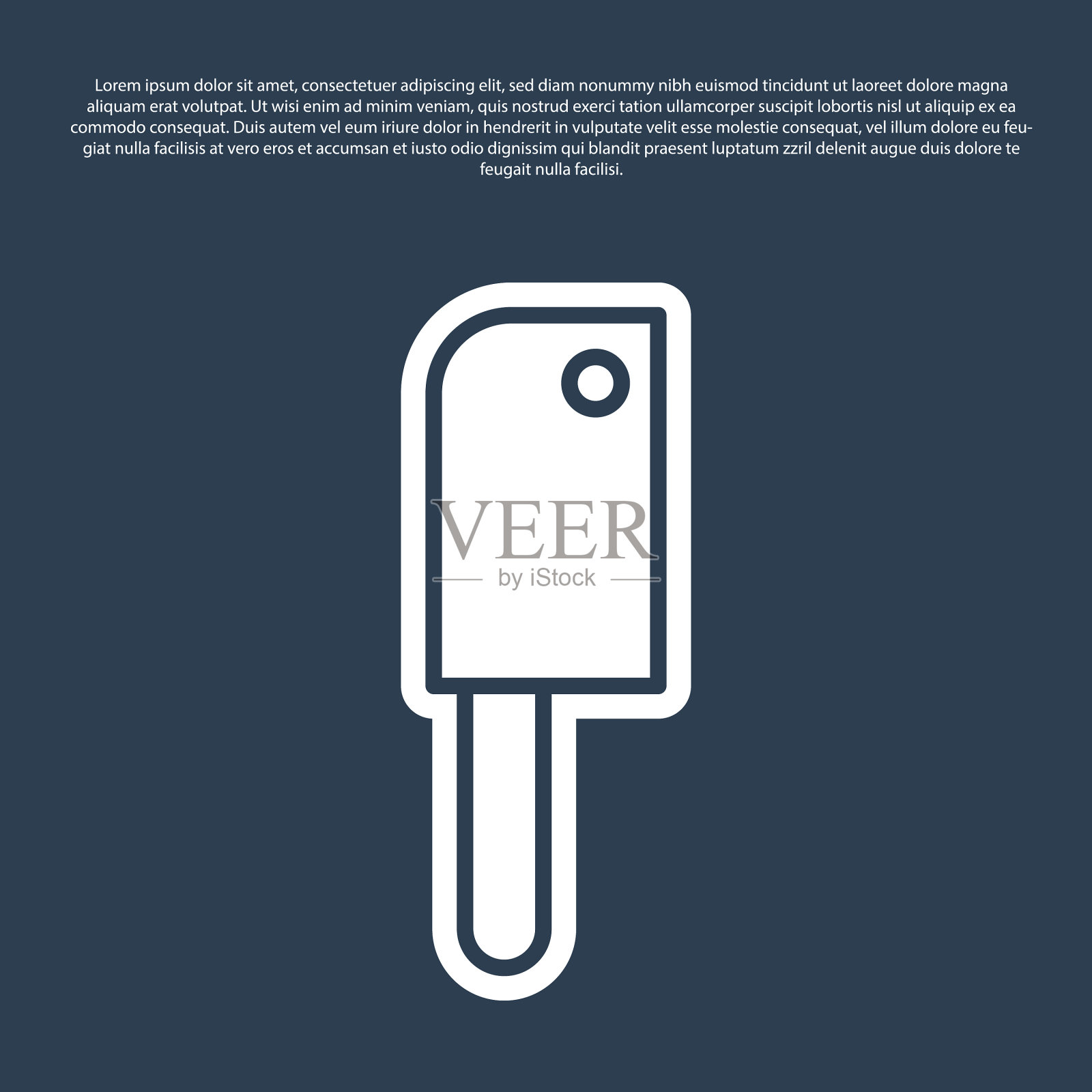 蓝线肉菜刀图标孤立在蓝色图标素材