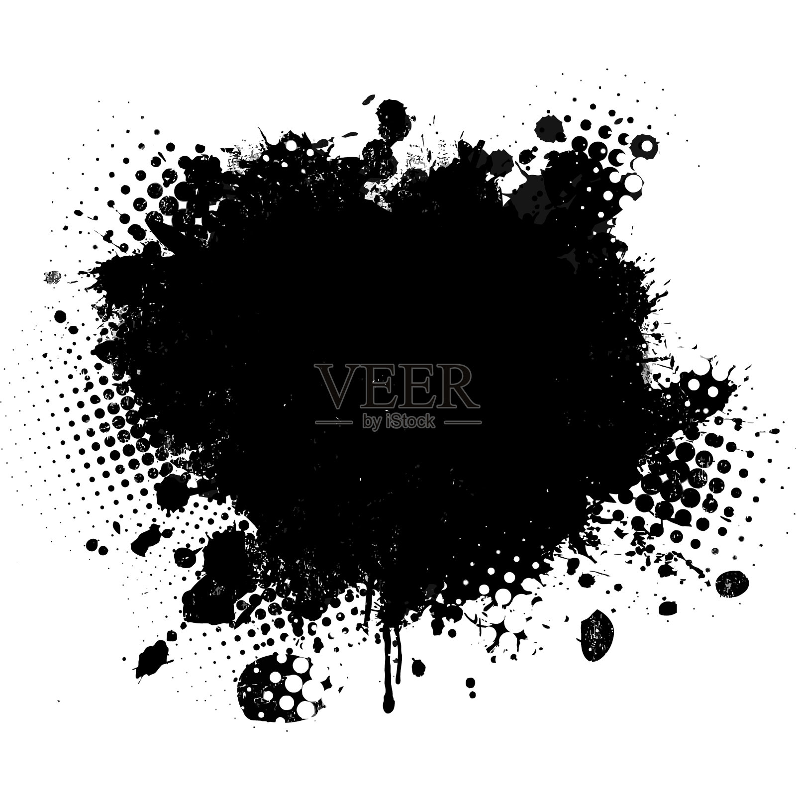 黑色斑点漆在白色上插画图片素材