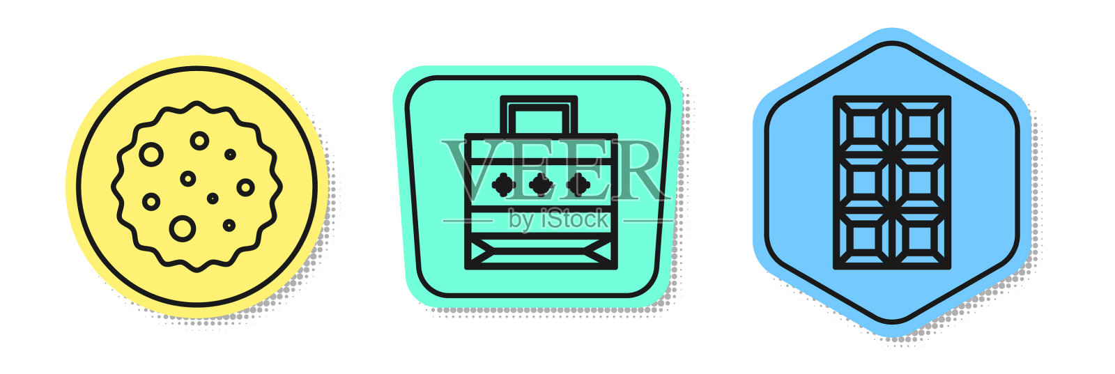 在饼干或饼干中加入巧克力图标素材