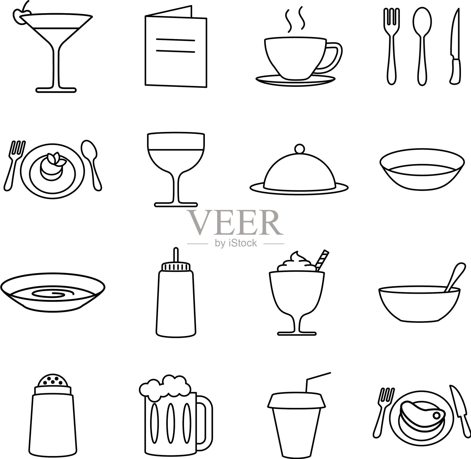 食物服务线图标设置为餐厅或图标素材