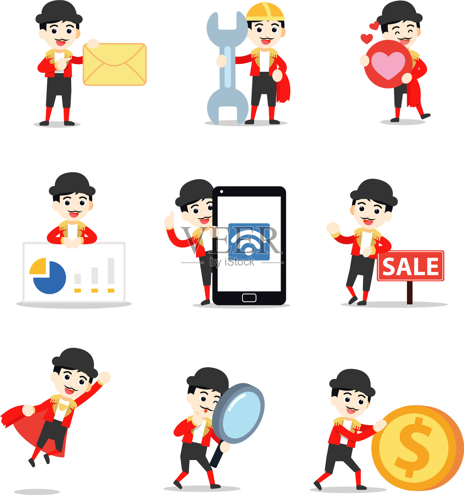 设定角色在斗牛中斗牛士图标素材