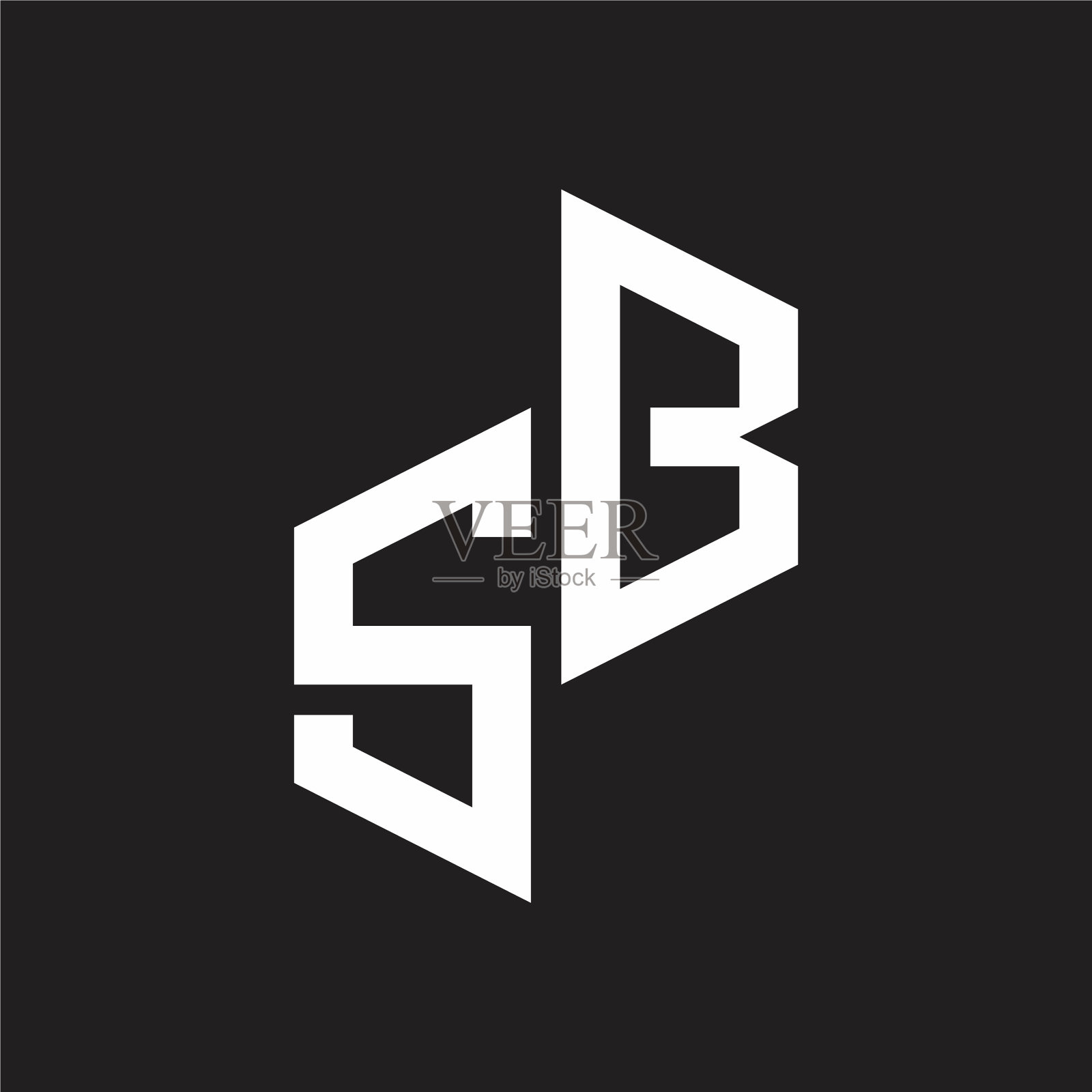 Sb的首字母，标志与上到下的字母组合插画图片素材