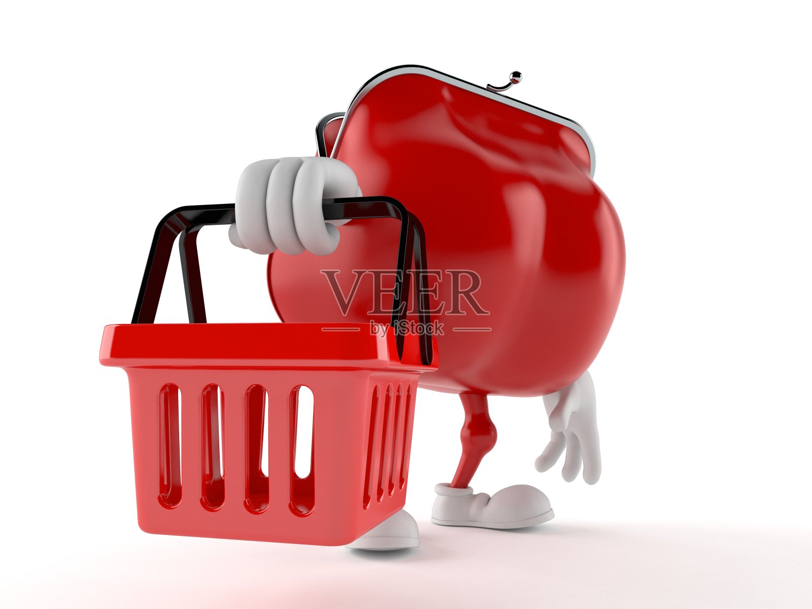 手提袋character holding shopping basket照片摄影图片