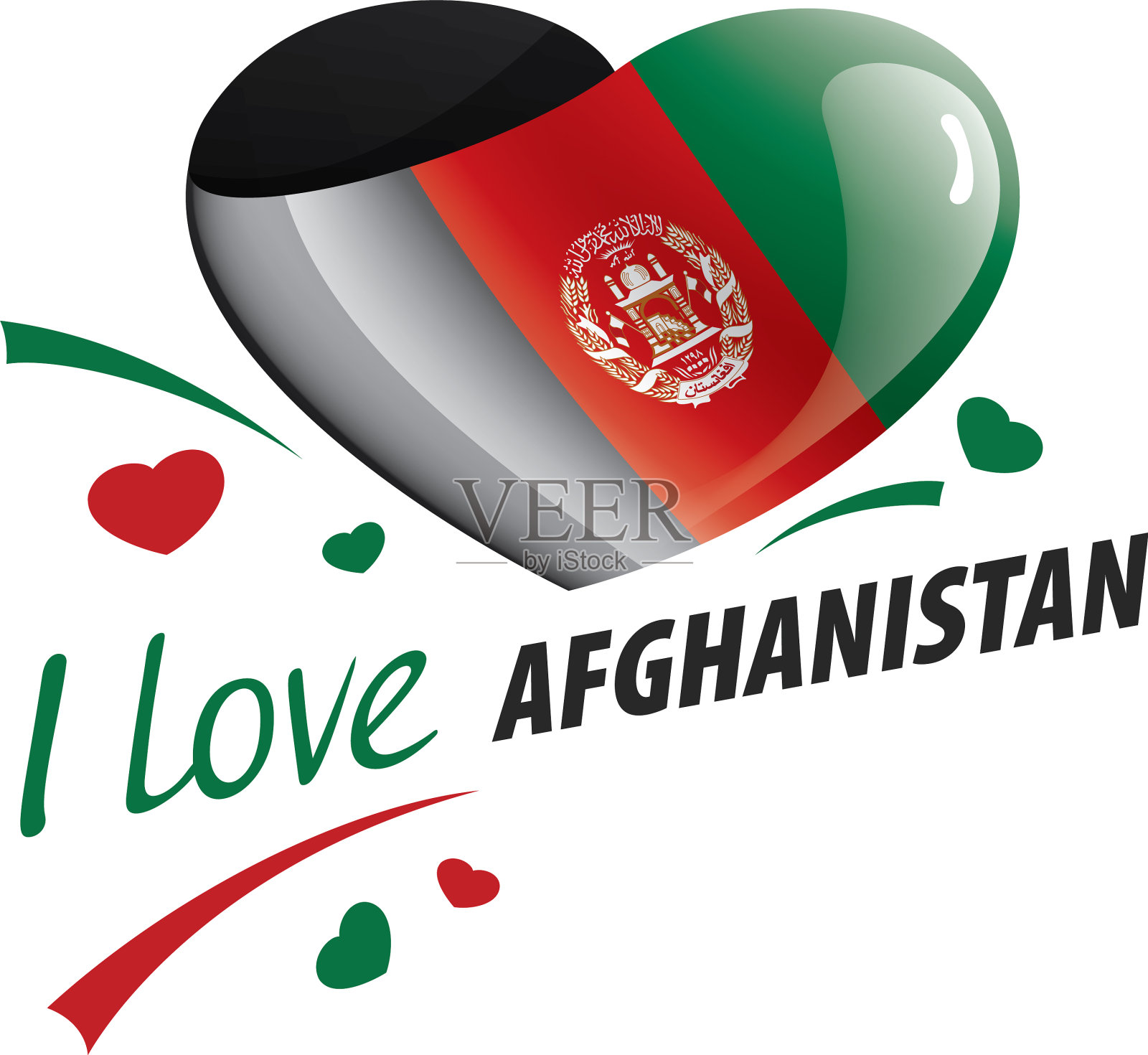 国旗阿富汗形状设计元素图片