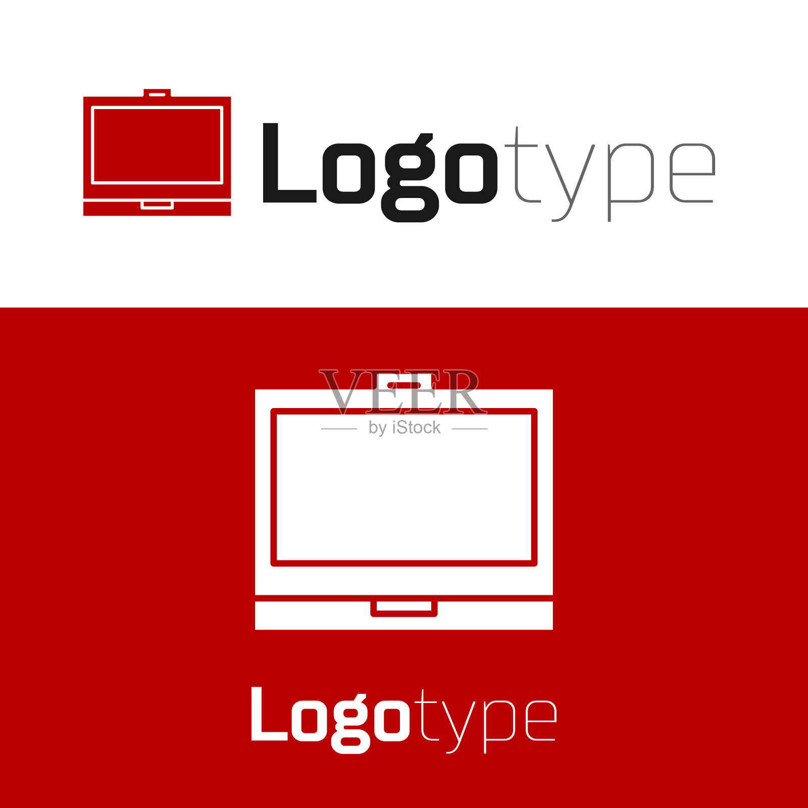 红色化妆粉与镜子图标隔离插画图片素材