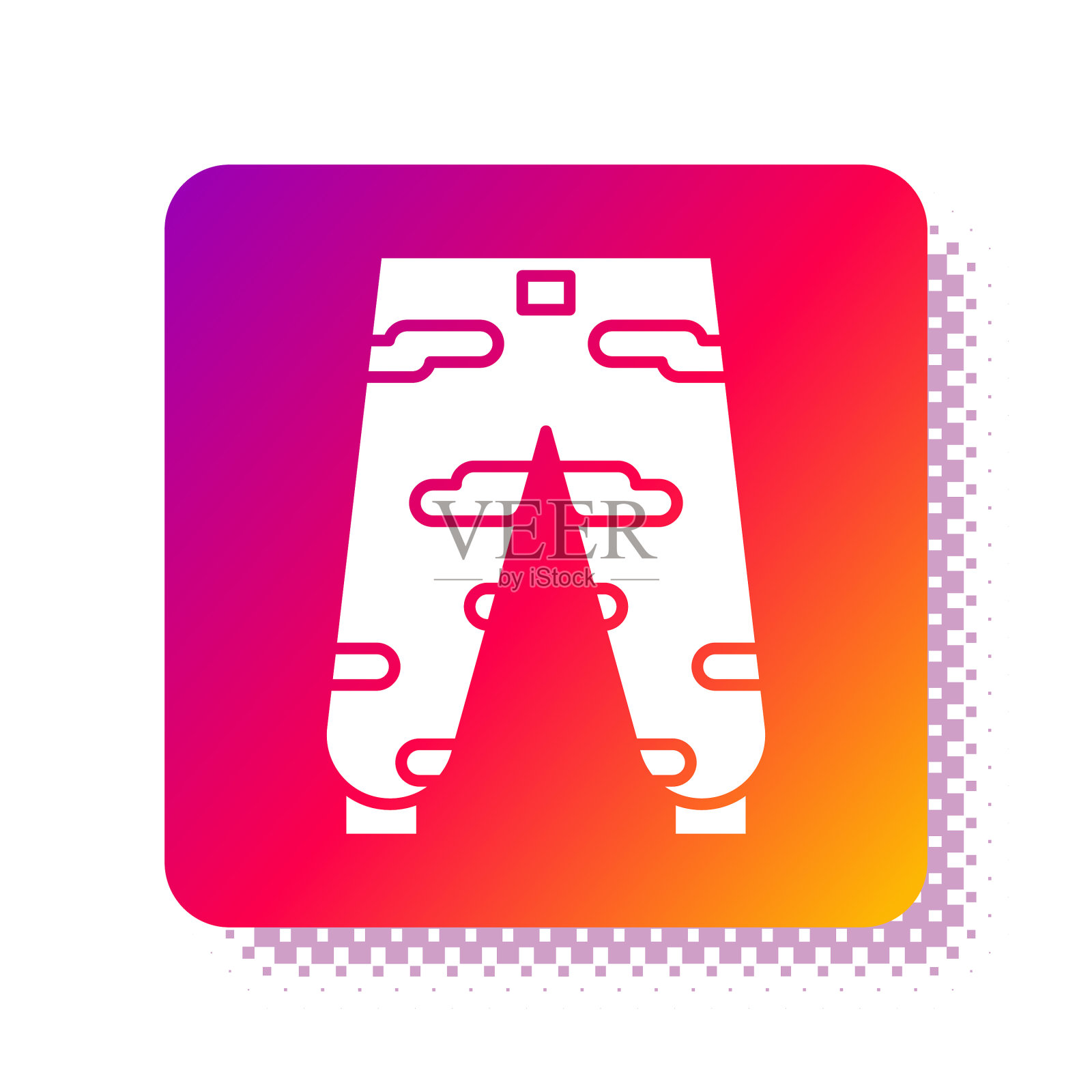 白色迷彩工装裤图标孤立上插画图片素材