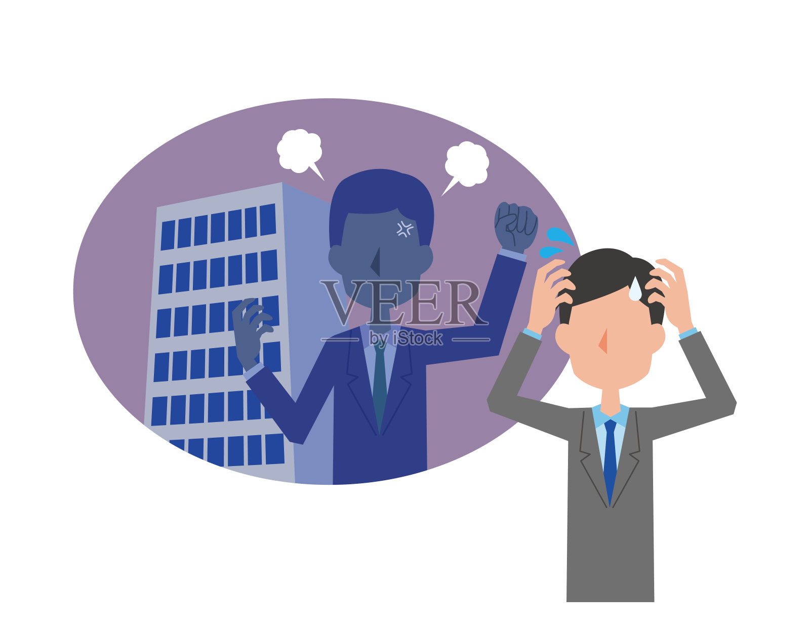 公司老板生气的图片说明插画图片素材