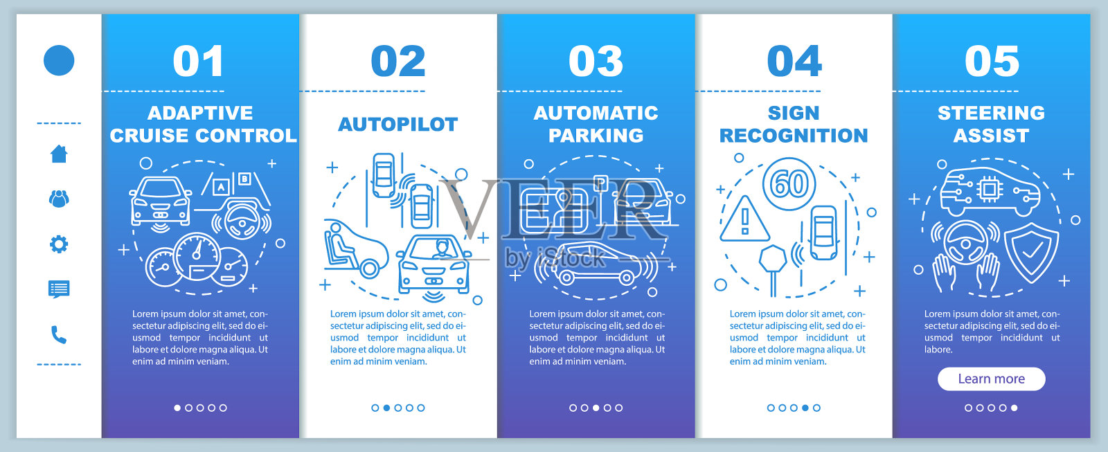 自动驾驶汽车具有车载移动网络功能设计模板素材