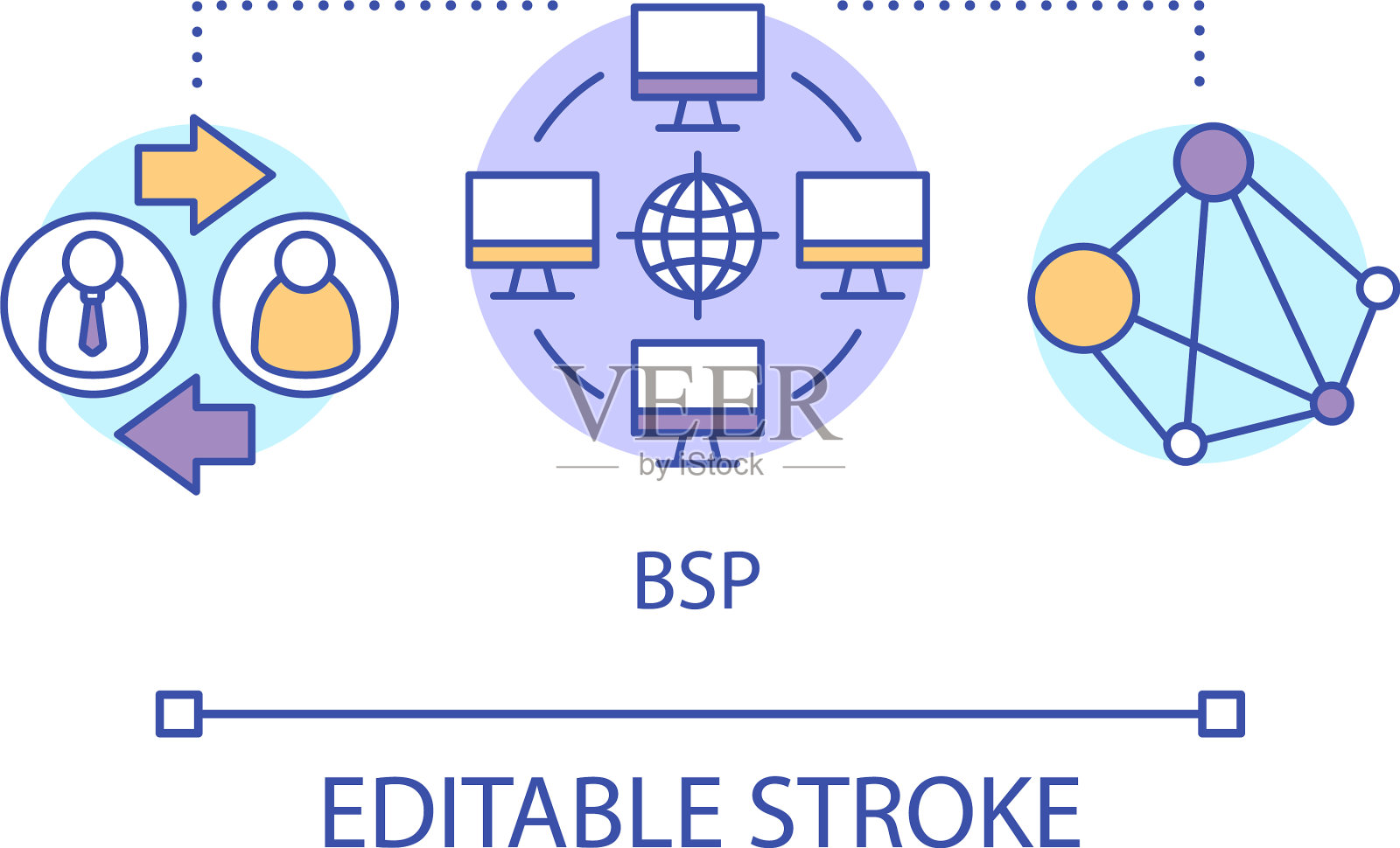 账单服务提供商概念图标BSP账单插画图片素材