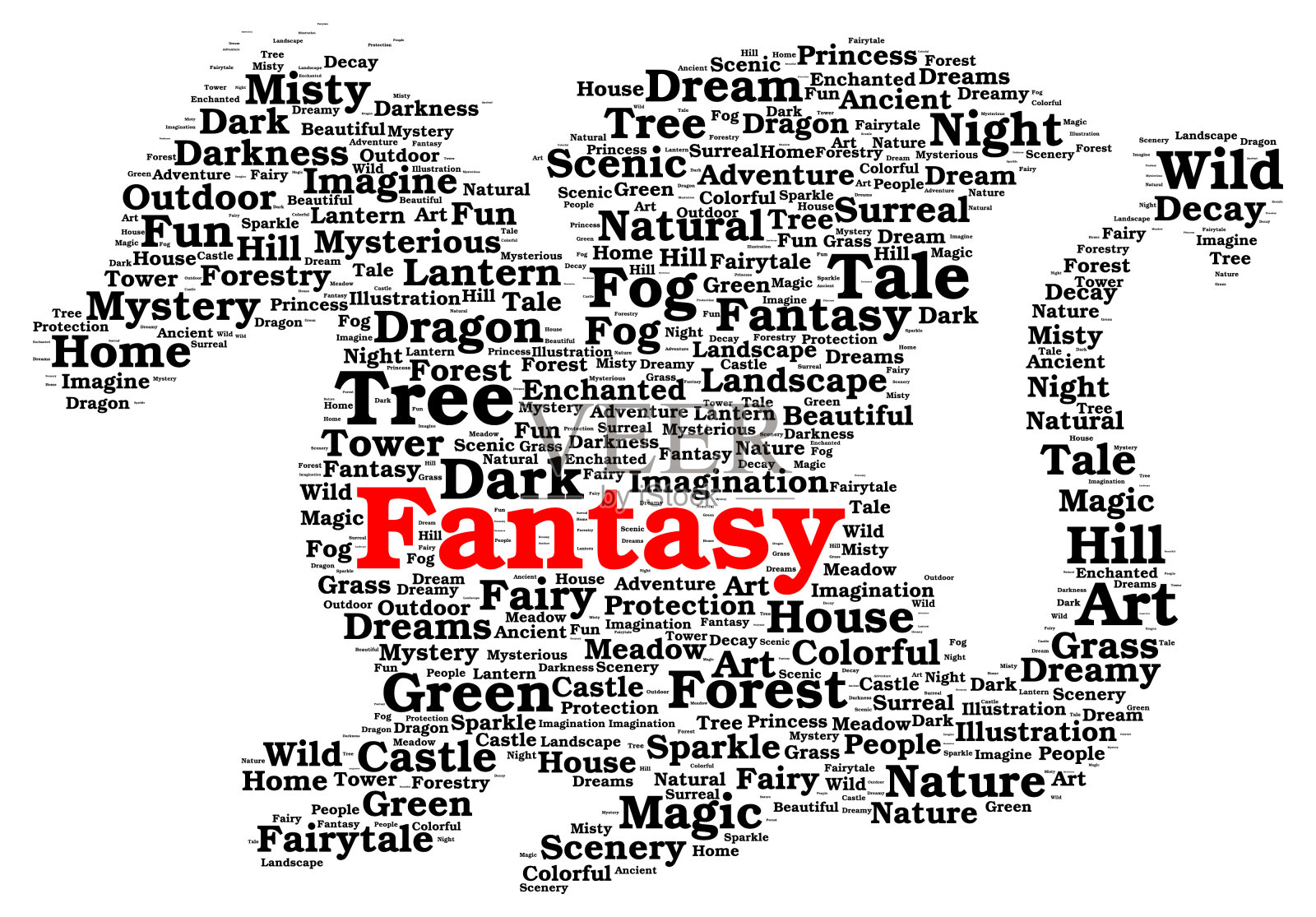 幻想词云形状照片摄影图片