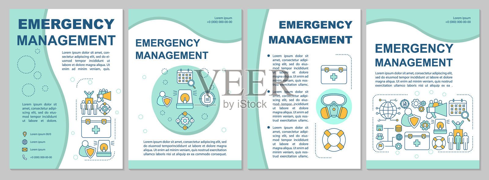 应急管理手册模板传单设计模板素材