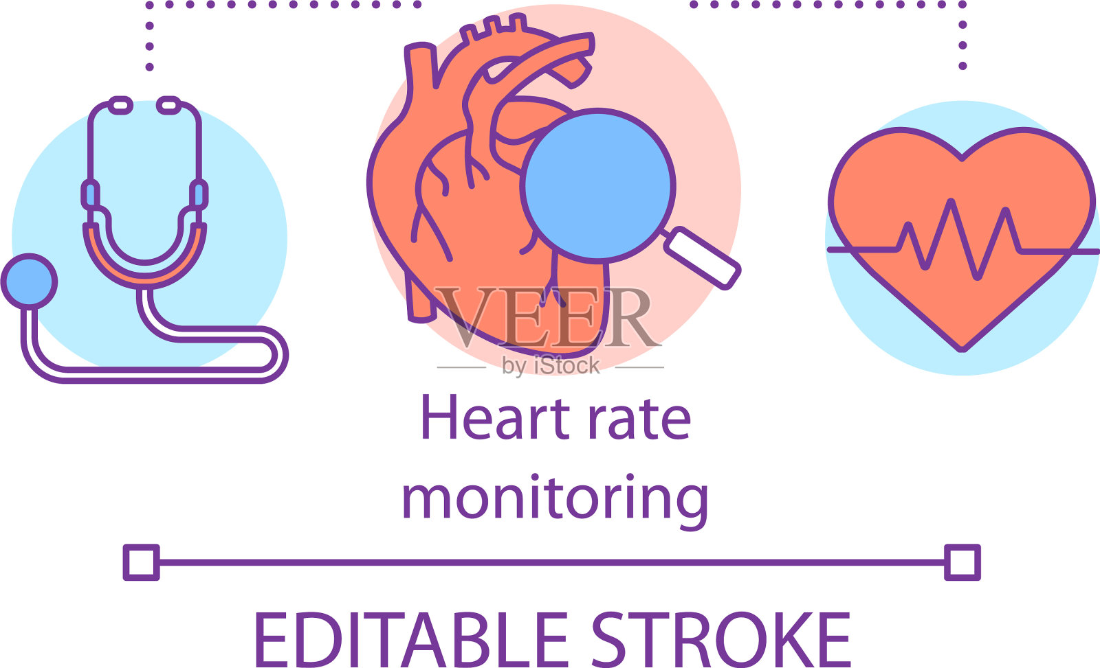 心率监测概念图标心内科插画图片素材