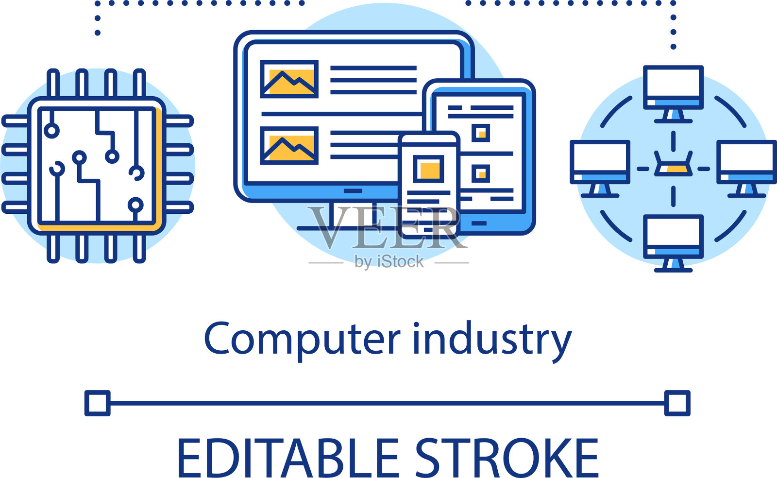计算机行业概念图标信息插画图片素材