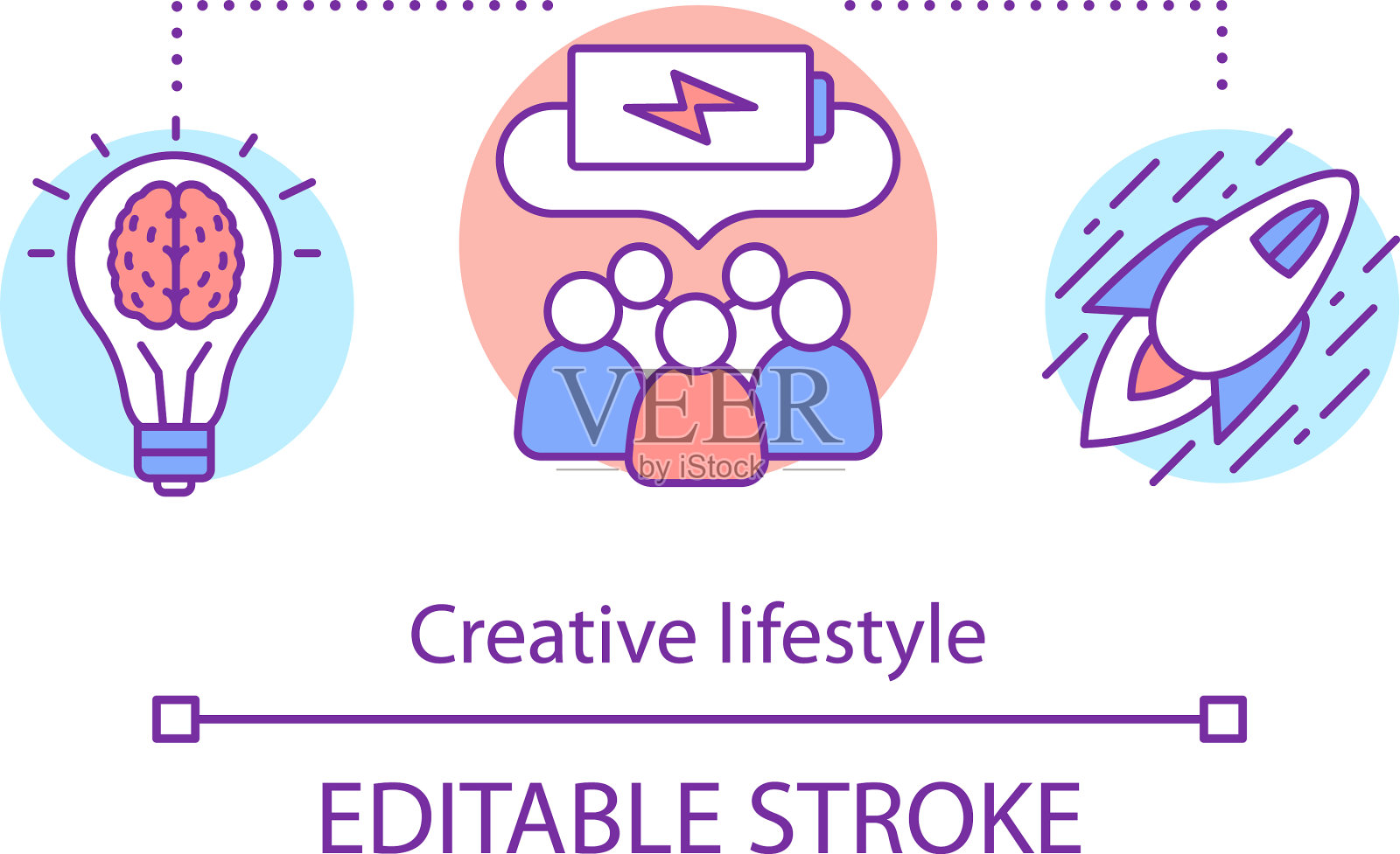 创意生活方式概念图标头脑风暴插画图片素材