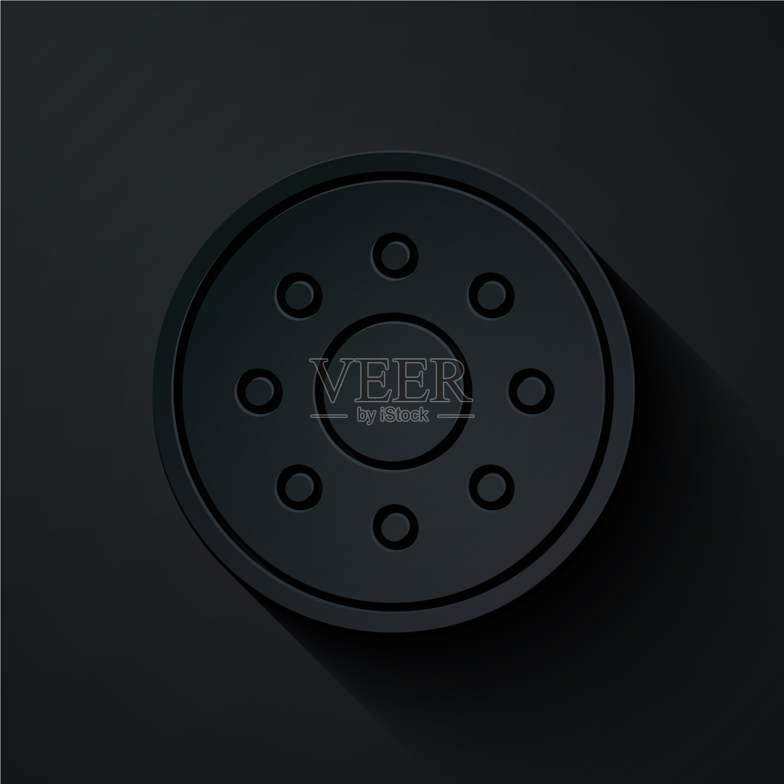 纸切圆木盾图标孤立上插画图片素材