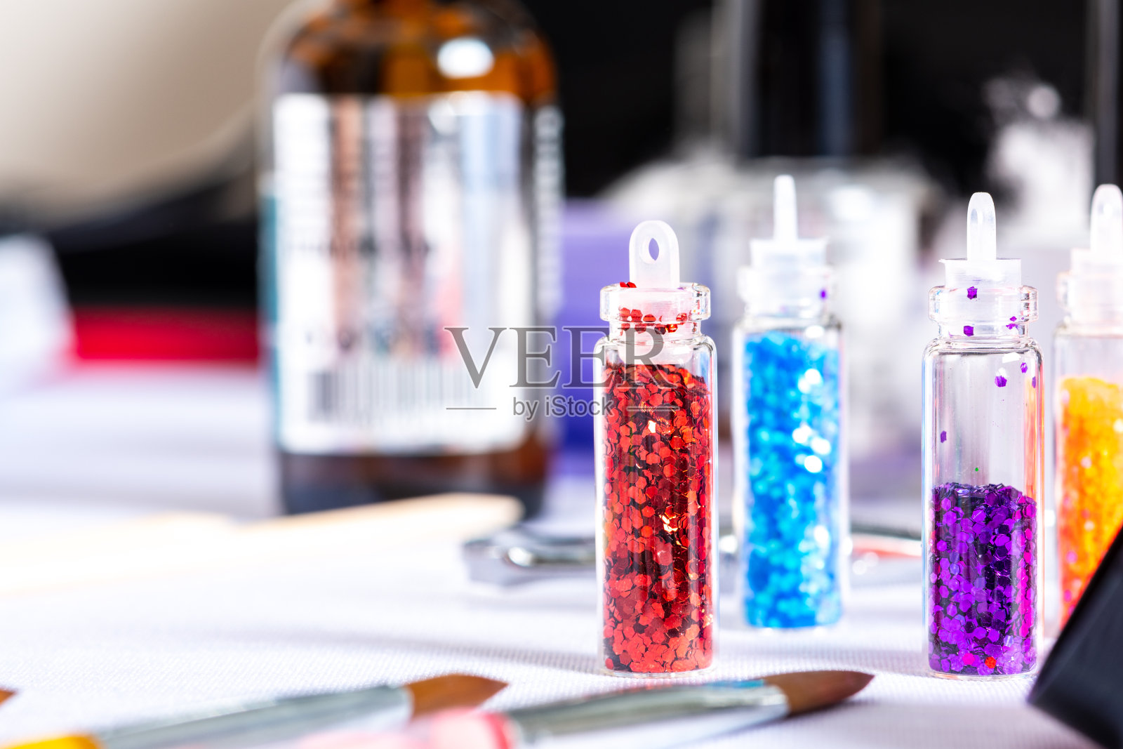 元素，供应和工具的美甲照片摄影图片