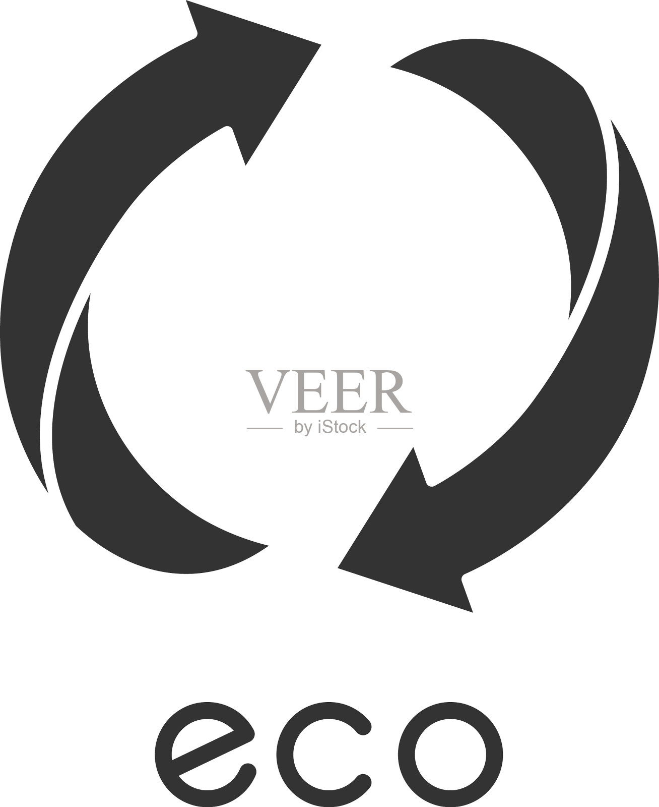 生态标签字形图标两个圆形箭头标志插画图片素材