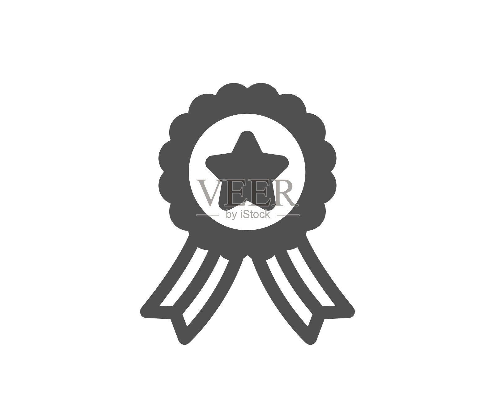 赢家丝带图标。奖奖章的迹象。向量插画图片素材