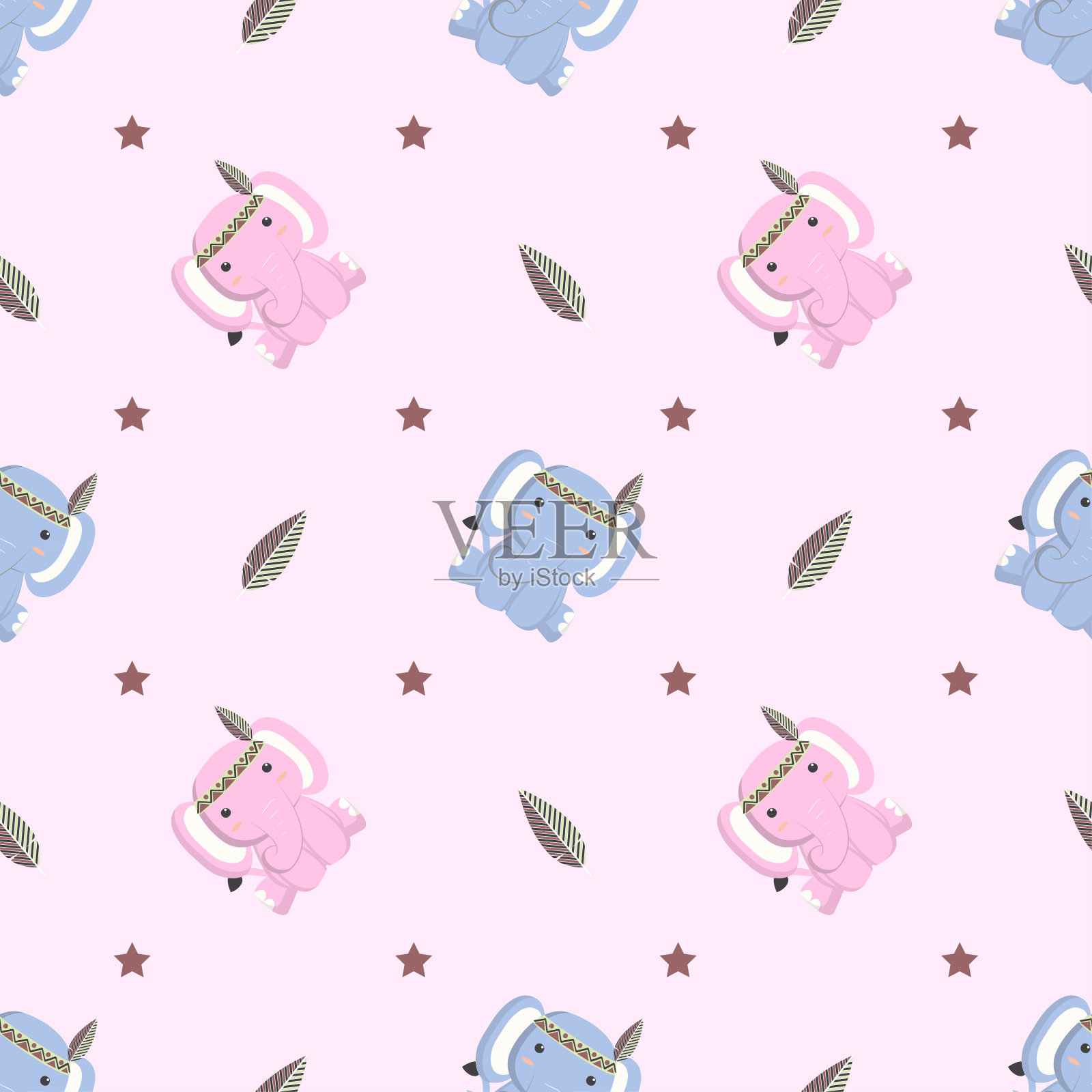 孩子宝宝图案的可爱的大象在明亮的背景插画图片素材